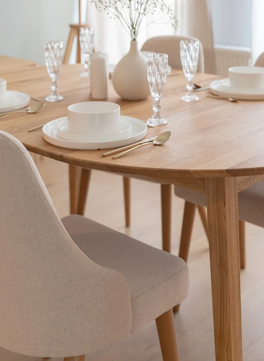 Stół dębowy okrągły ORBETELLO rozkładany 110-160 - dąb olejowany - KULSR110