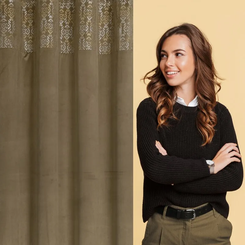 ZASŁONA GOTOWA LIZA 140 X 250 CM JASNOBRĄZOWY - EU_402174