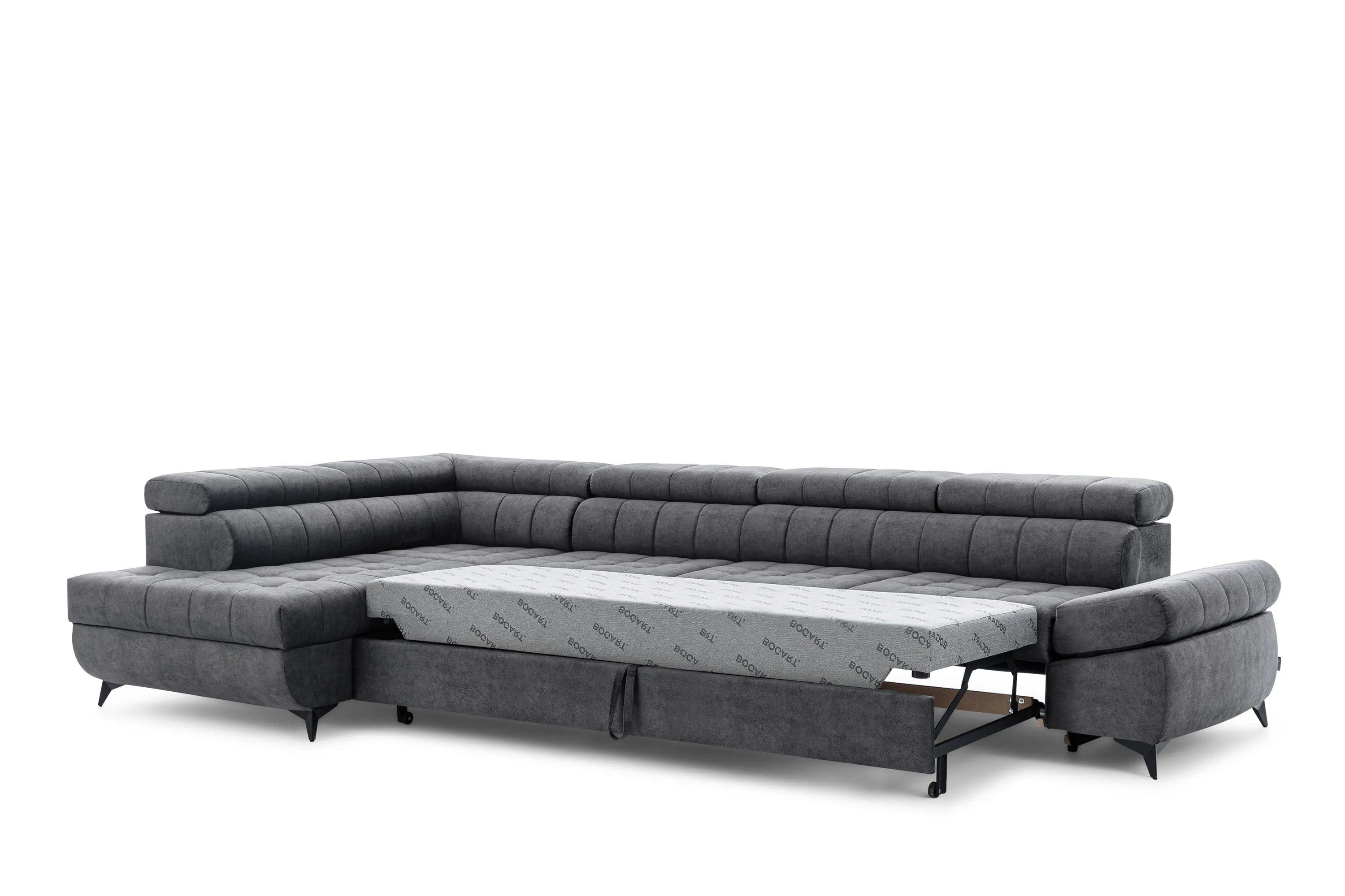 Narożnik lewostronny VALORIS MAXI regulowane zagłówki i podłokietniki tkanina Zeta 305 beżowy - B_168598