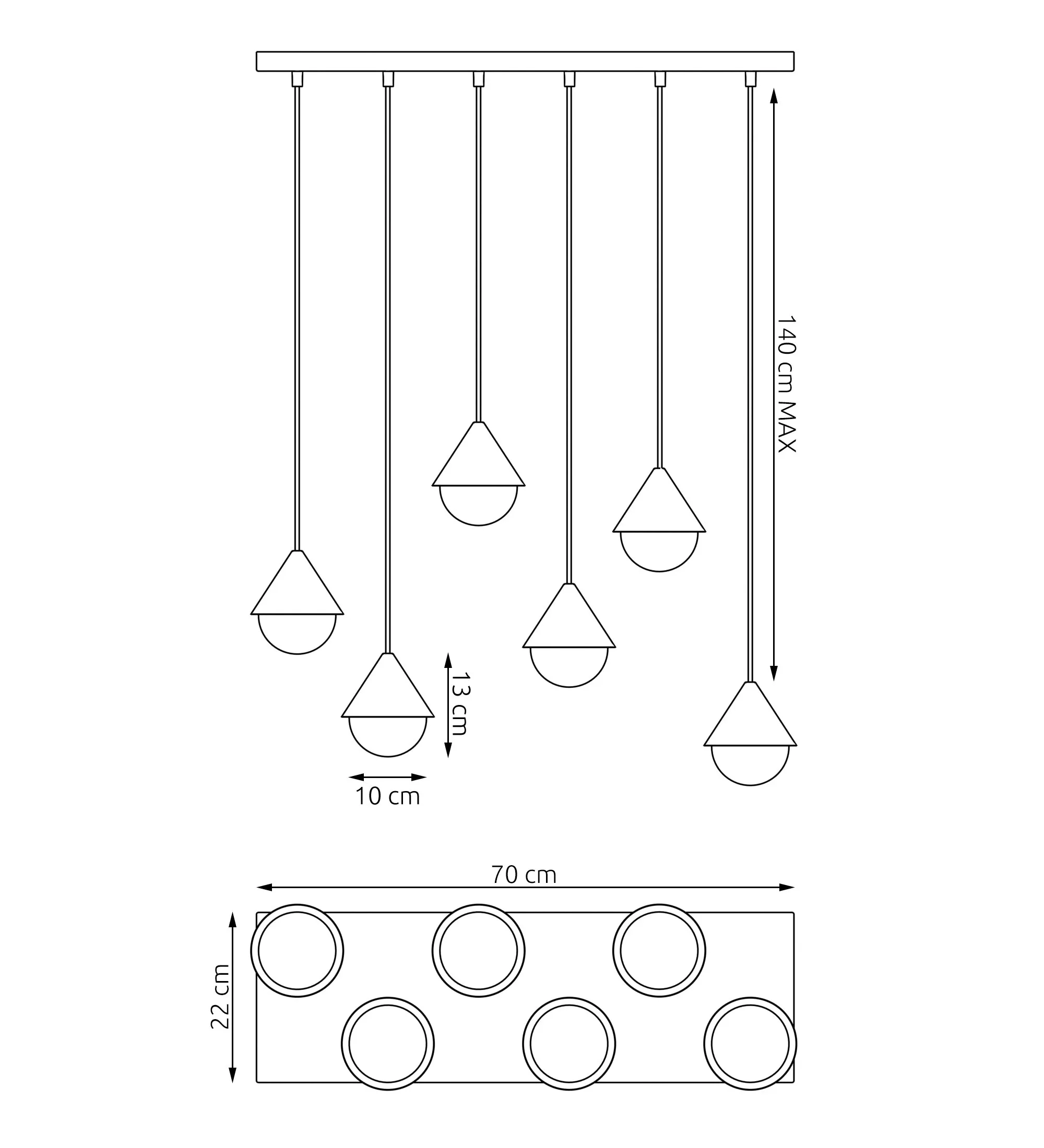 image lampa wisząca, kule LED, zawieszenie kablowe, dekoracyjne, nowoczesny design