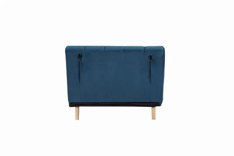 Fotel rozkładany BILLY VELVET niebieski tap.188/buk - BILLYVN