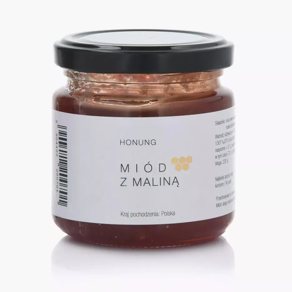 MIÓD wielokwiatowy Z MALINĄ 220 G HONUNG - ND_2220070