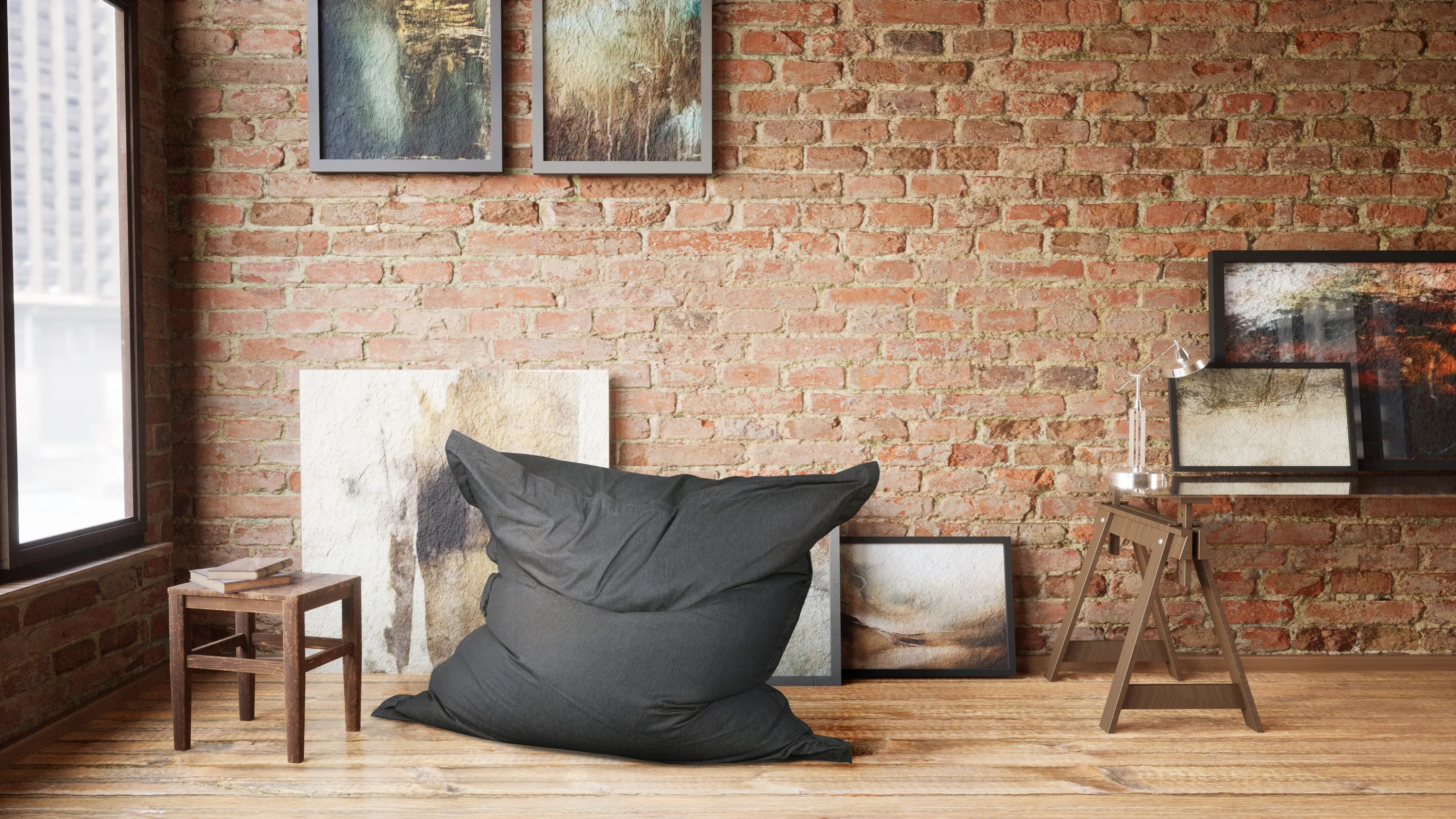 Puf Gigant czarny - GIGANTPOUF-DENIMBLACK