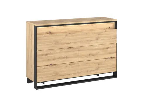 Komoda z szufladami LED Quant QS-04 dąb artisan/czarny