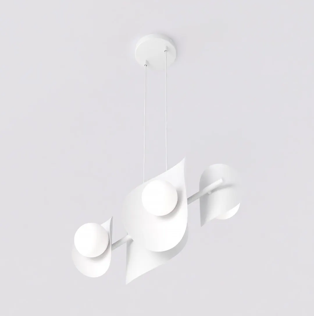 Lampa wisząca metalowa ELEMENTI 4 biała — zdjęcie 2