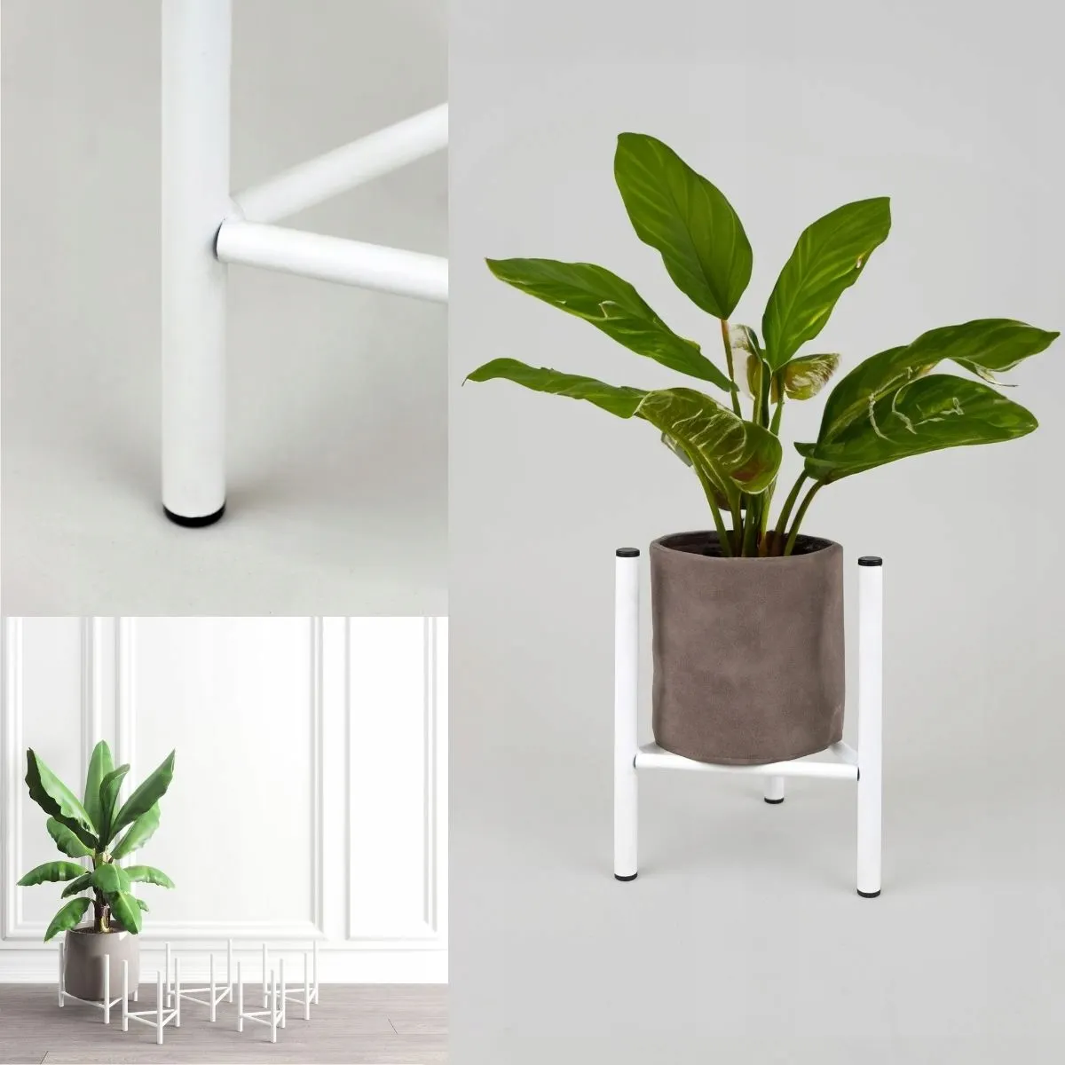 Kwietnik-stojak na donice metalowy DIJON L biały - LD_TZ000140