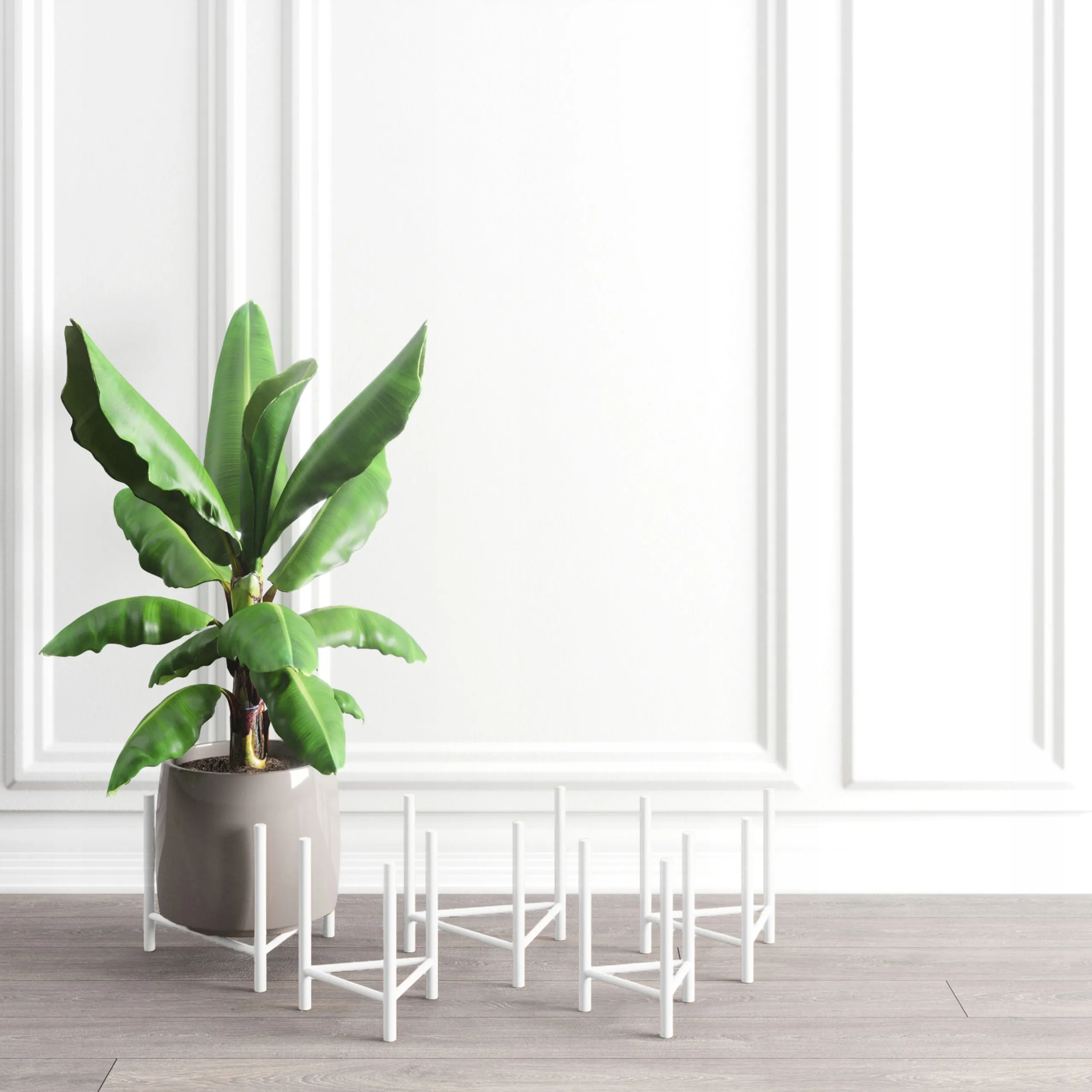 Kwietnik-stojak na donice metalowy DIJON S biały - LD_TZ000139