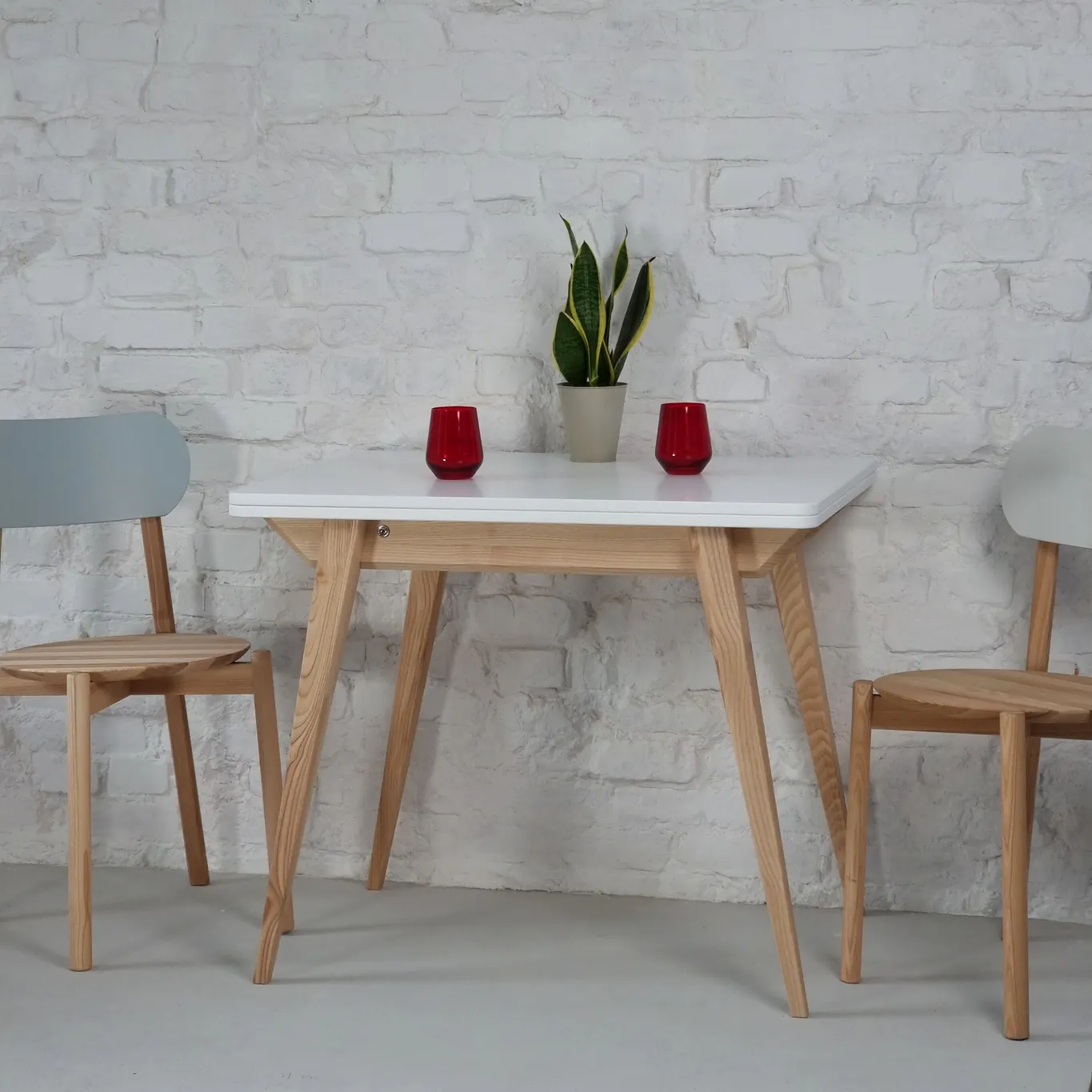 Stół rozkładany ENVELOPE 65x90-130cm biały orzech - NRAGABATE_E1_WAL