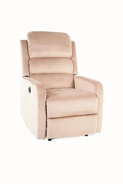 Fotel rozkładany elektrycznie PEGAZ VELVET aksamitny beżowy 28