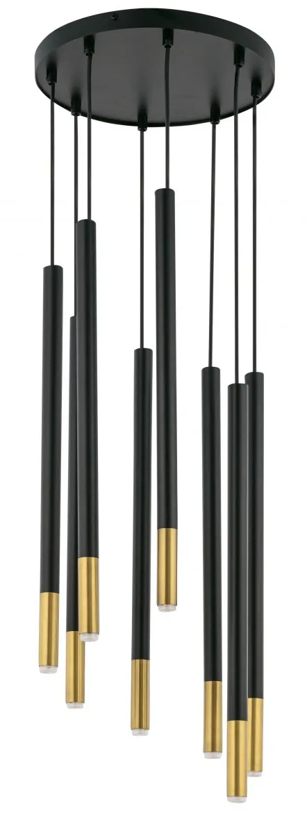 Lampa wisząca SOPEL DUE 8 czarno-złota Lampa wisząca SOPEL DUE 8 czarno-złota