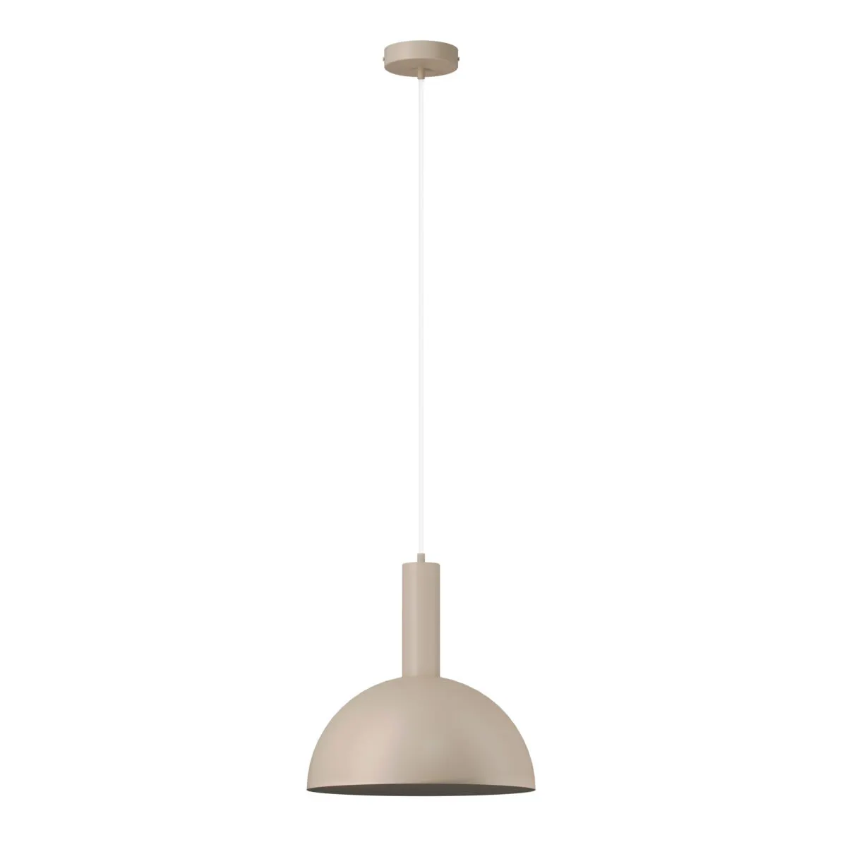 lampa wisząca, lampka sufitowa, korpus metalowy, kolor beżowy, design minimalistyczny