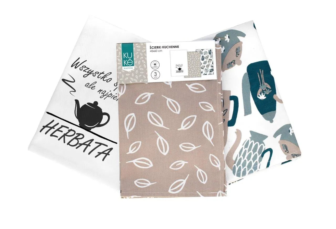 Ścierka zestaw 3 szt. KUKE 006 herbata 40x60 wielokolorowy - FARO_25579