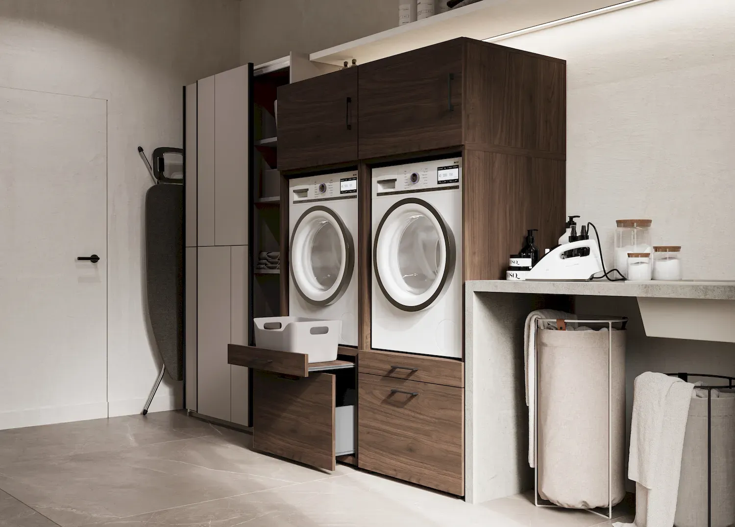 Zabudowa na pralkę lub suszarkę AZA wysuwana półka orzech - 30OVME60