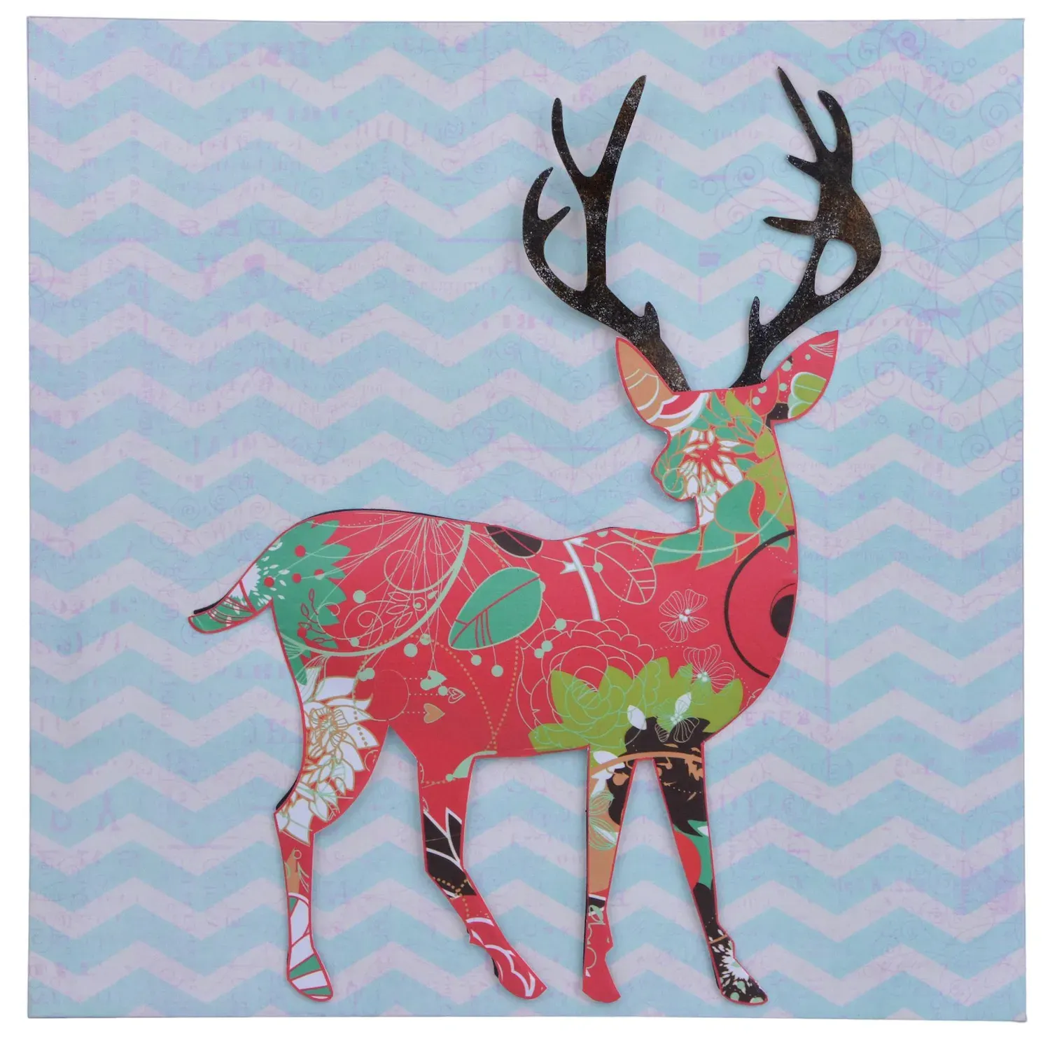 Obraz RENIFER 3D 40x40cm czerwony