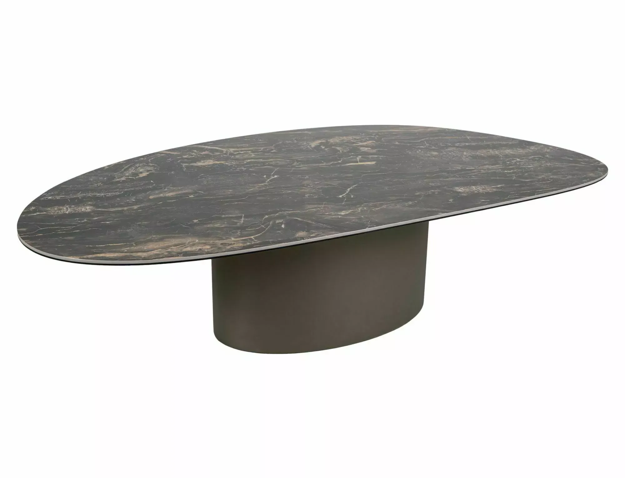 Stolik kawowy BELLO A CERAMIC 80x140 czarny vulcano miedziany