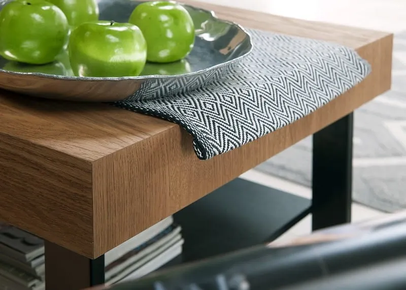 Stolik kawowy MOSAIC 41 drewniany - dąb złoty, czarny 110x60x48cm - TH-100-1062