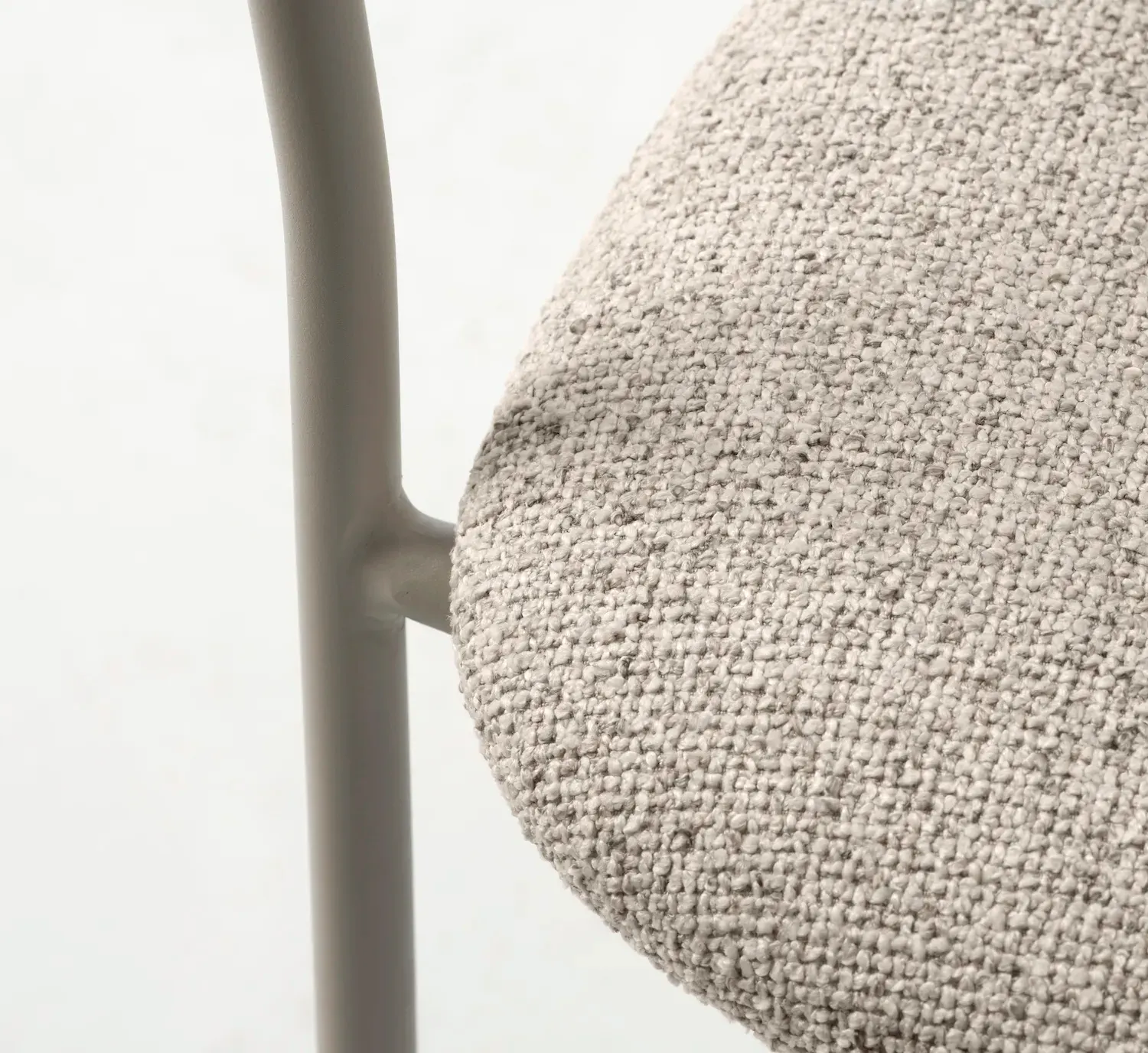 Krzesło tapicerowane ZAMA metalowe białe/szare - UN_49430101