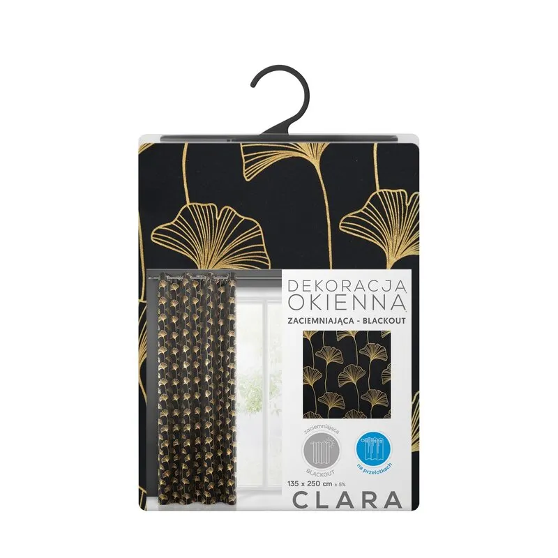 ZASŁONA CLARA 135X250 CM CZARNY - EU_367217