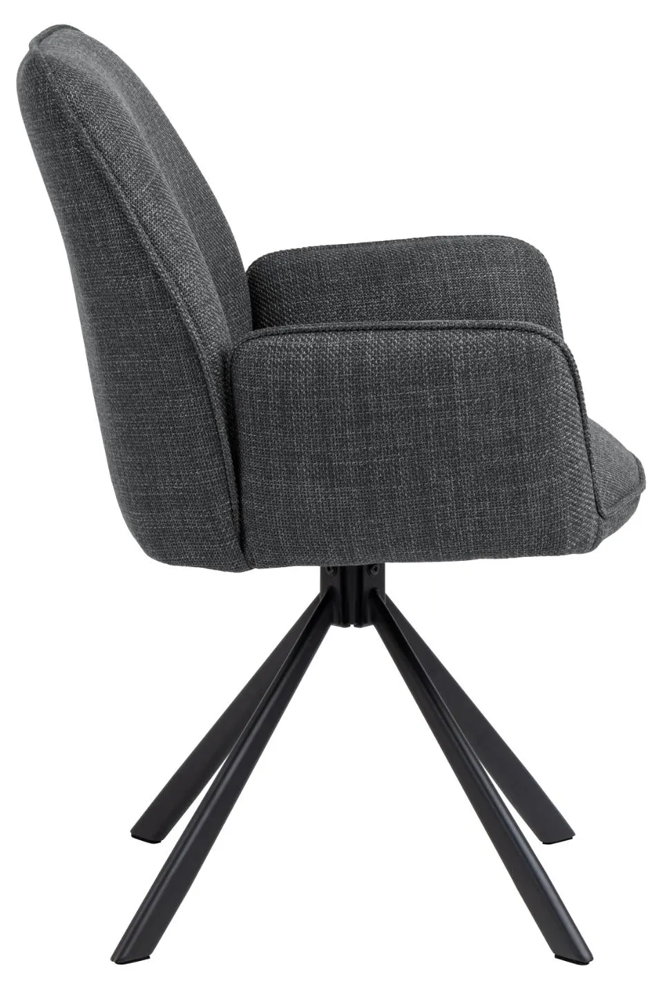 Krzesło obrotowe z podłokietnikami DOMINO Ciemnoszary, Czarny ( zestaw 2 sztuk ) - 0000103738