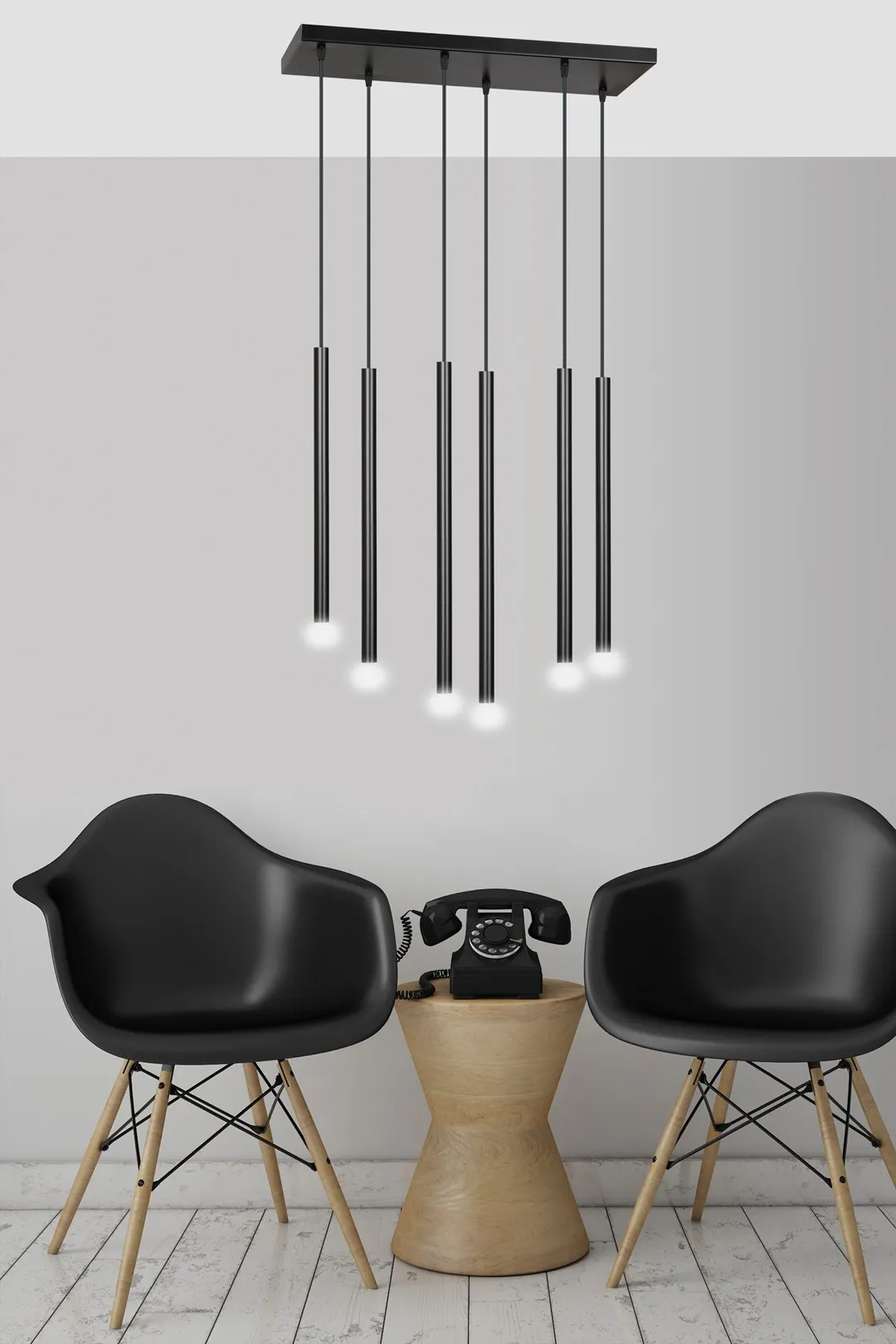 Lampa wisząca SELTER 6 czarna — zdjęcie 8
