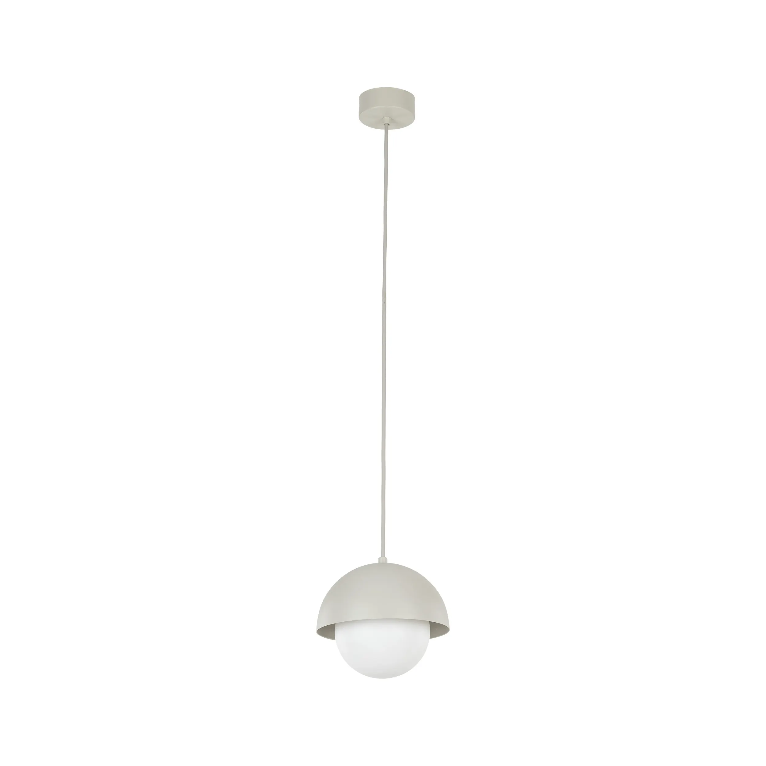 Lampa wisząca BONO beżowa z okrągłym białym kloszem 150x17cm