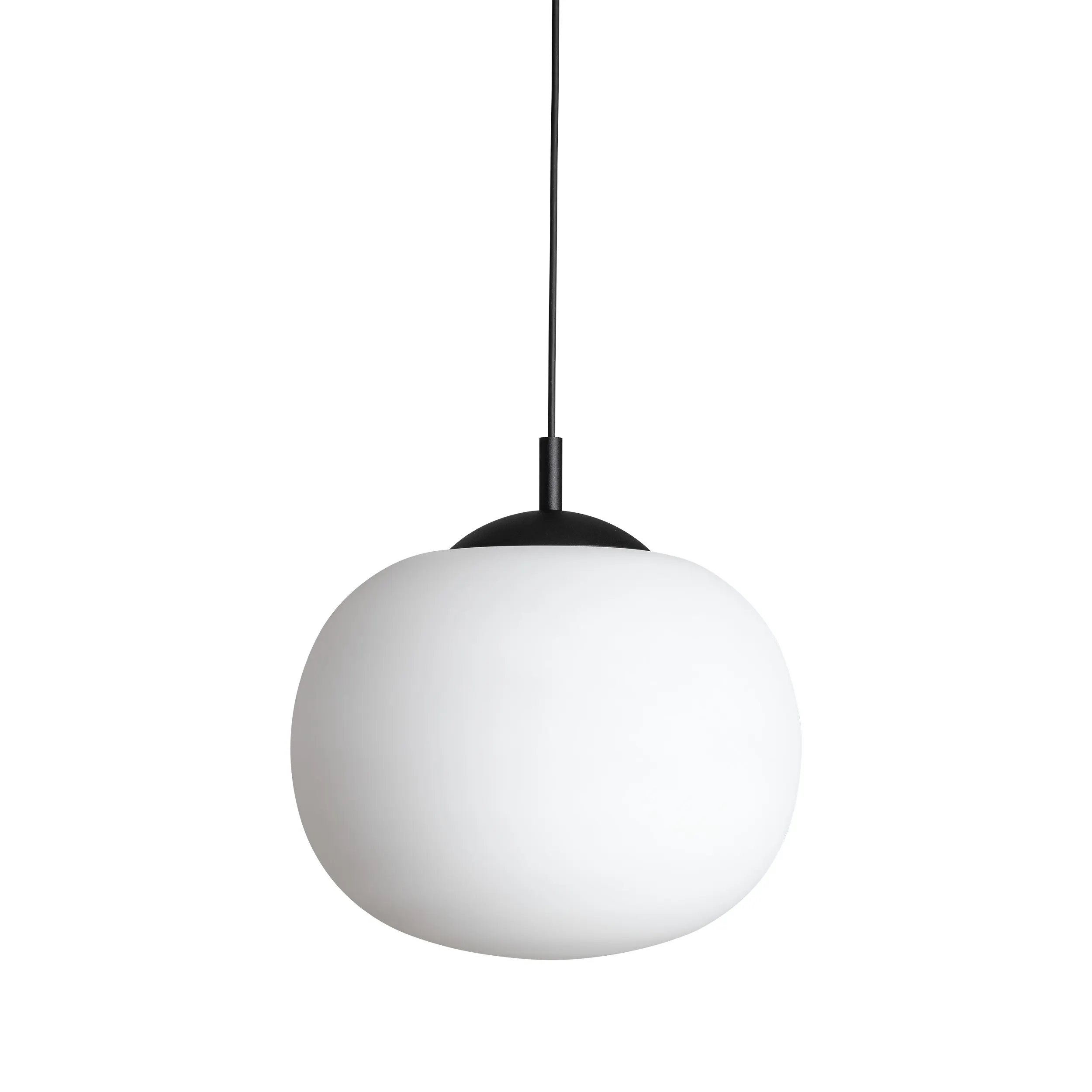 Lampa wisząca VIBE czarna z białym okrągłym szklanym kloszem 175x35cm - TK_4804