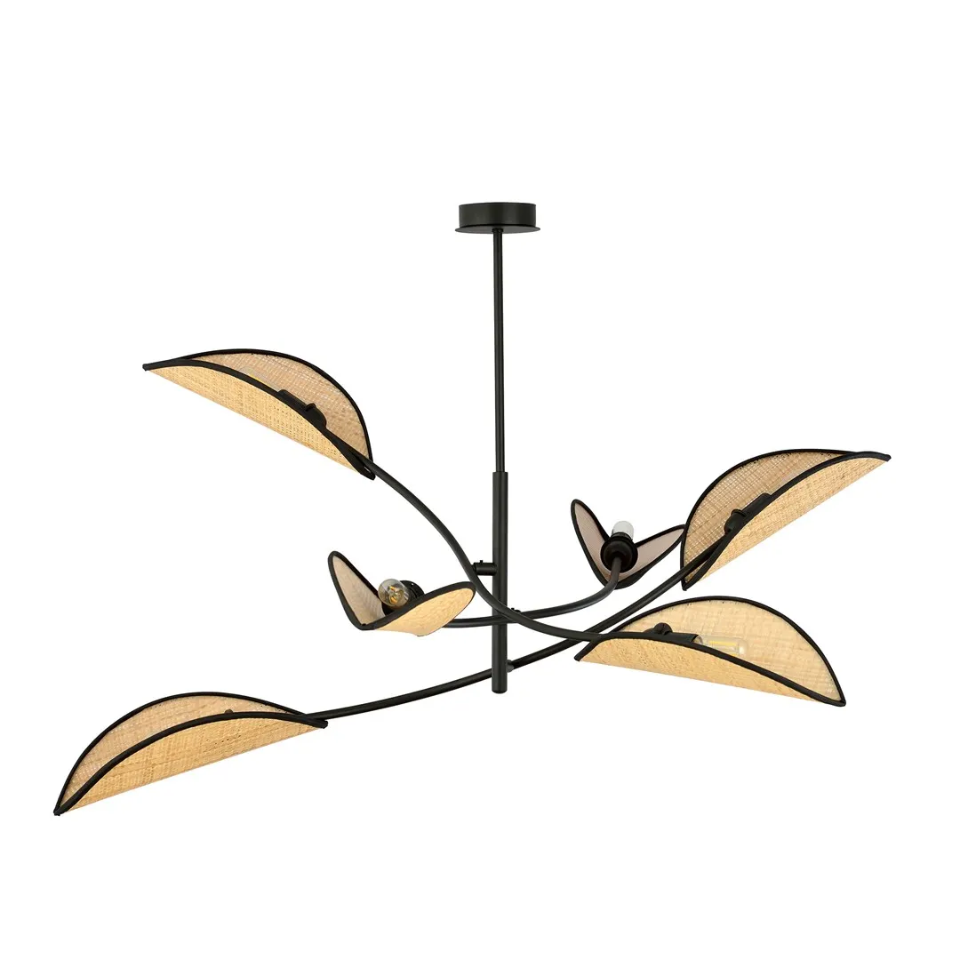 Lampa wisząca LOTUS 6 czarny brazowy — zdjęcie 2