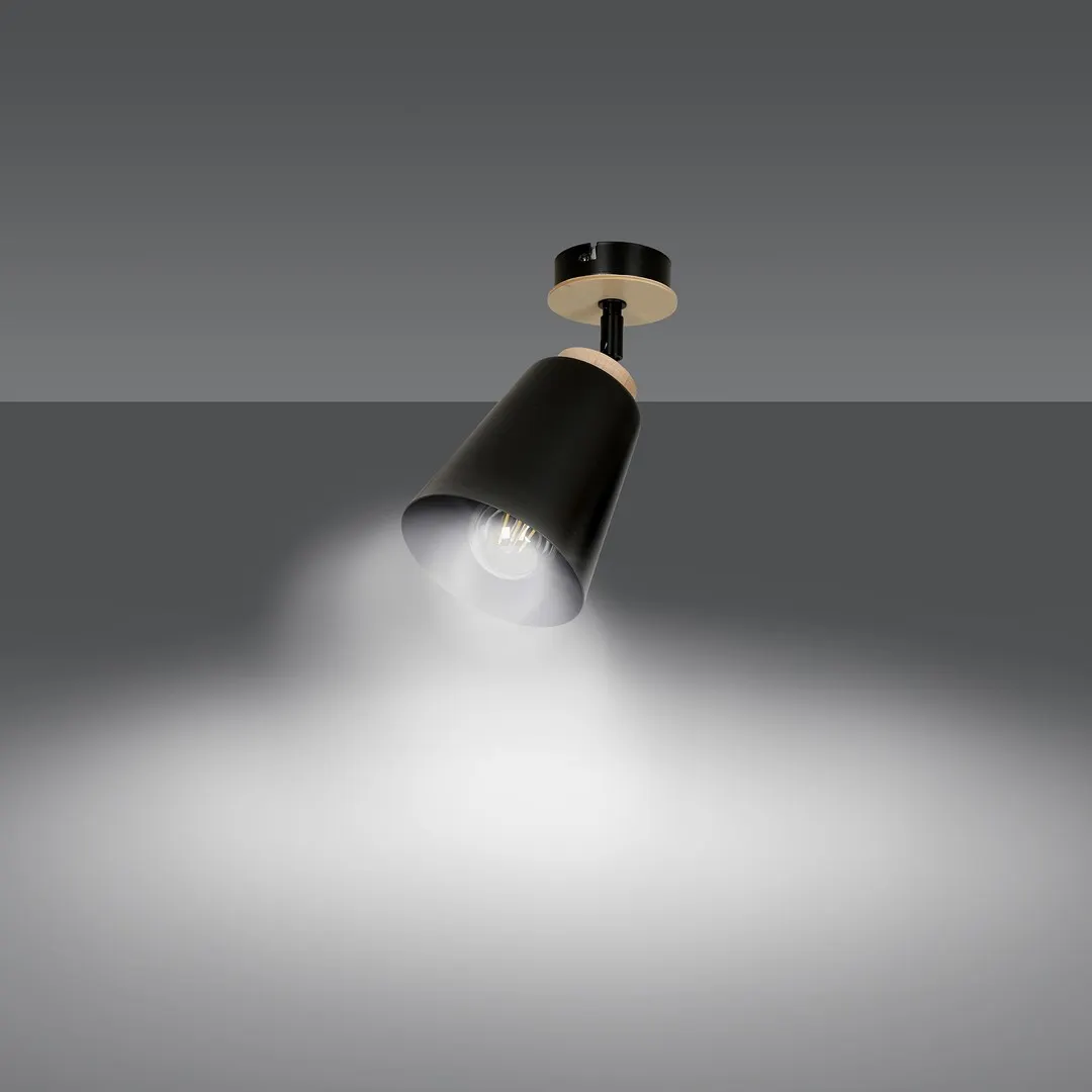 Lampa sufitowa ATLAS 1 czarny naturalny — zdjęcie 3