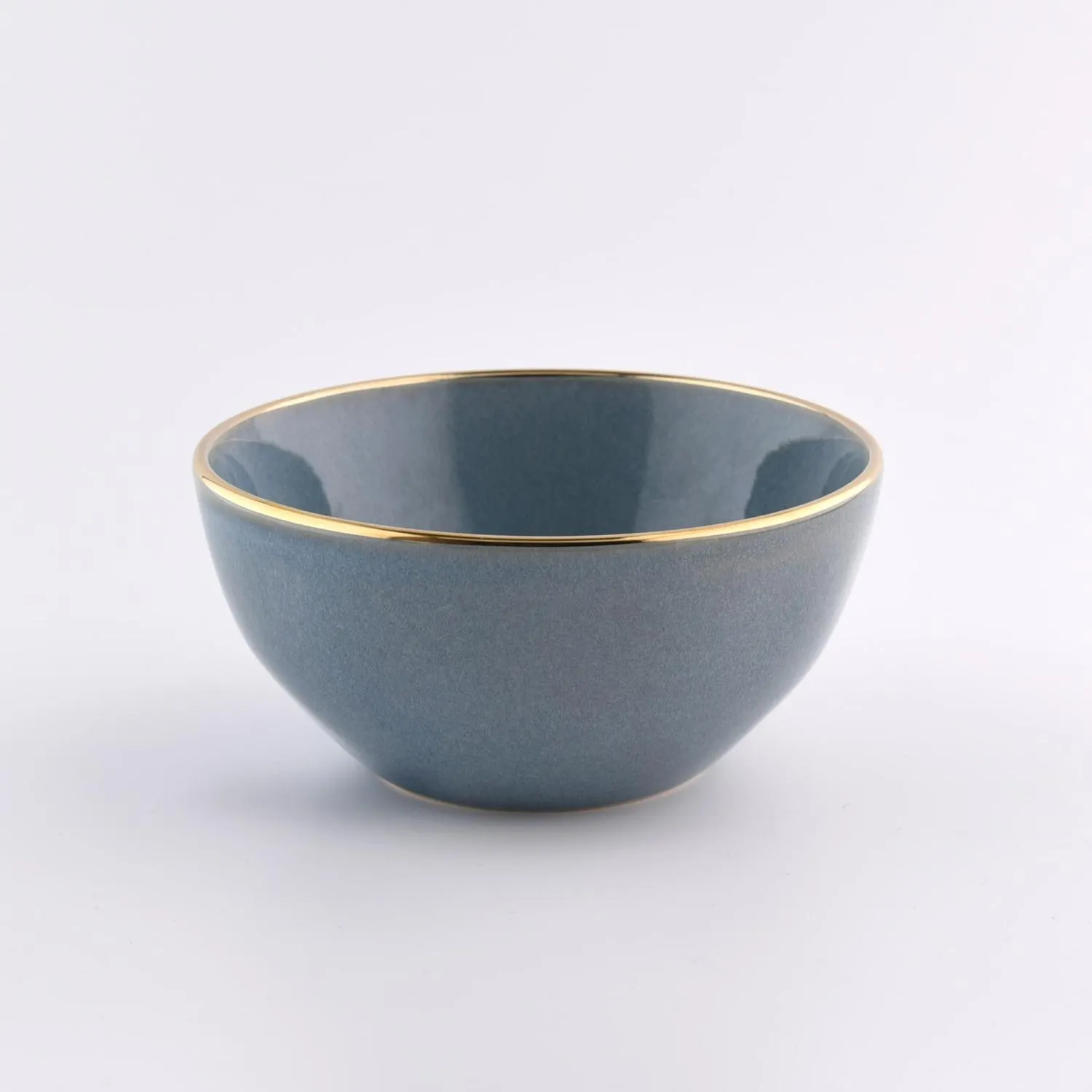 miska, ceramiczna, niebieska, złota obwódka, korpus ceramiczny