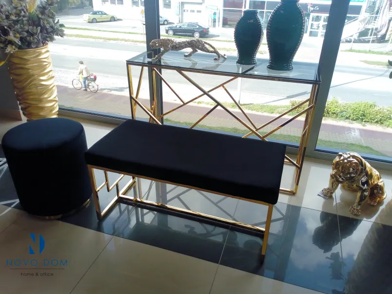 Ławka NOIR tapicerowana aksamitna 100 cm Signal - NOIRZLC