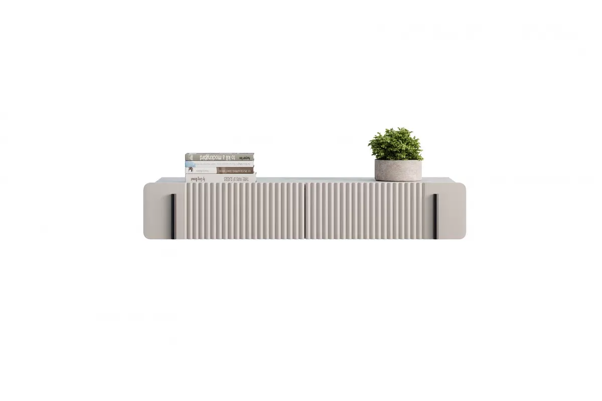 MALMI Toaletka 100 2SZ - cashmere / crema bianca / wisząca / czarne uchwyty - B_162302