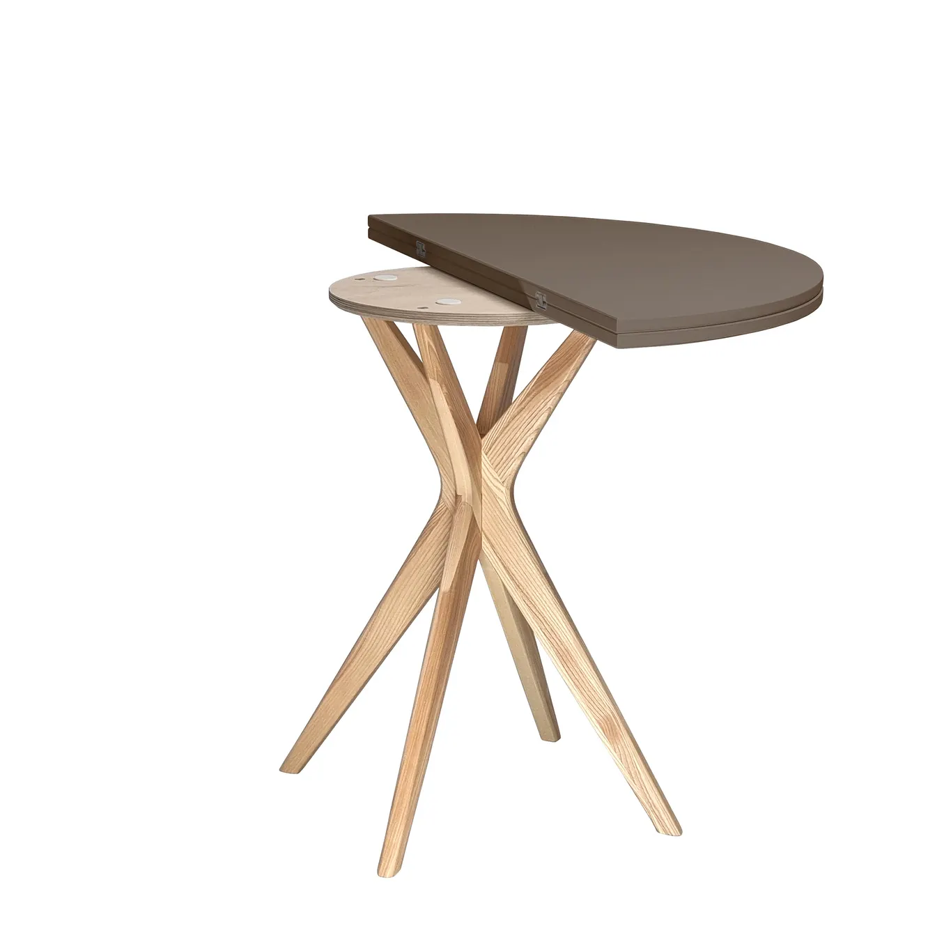 Stół półokrągły rozkładany JUBI śr. 90cm brązowy - NRAGABATJ_E7