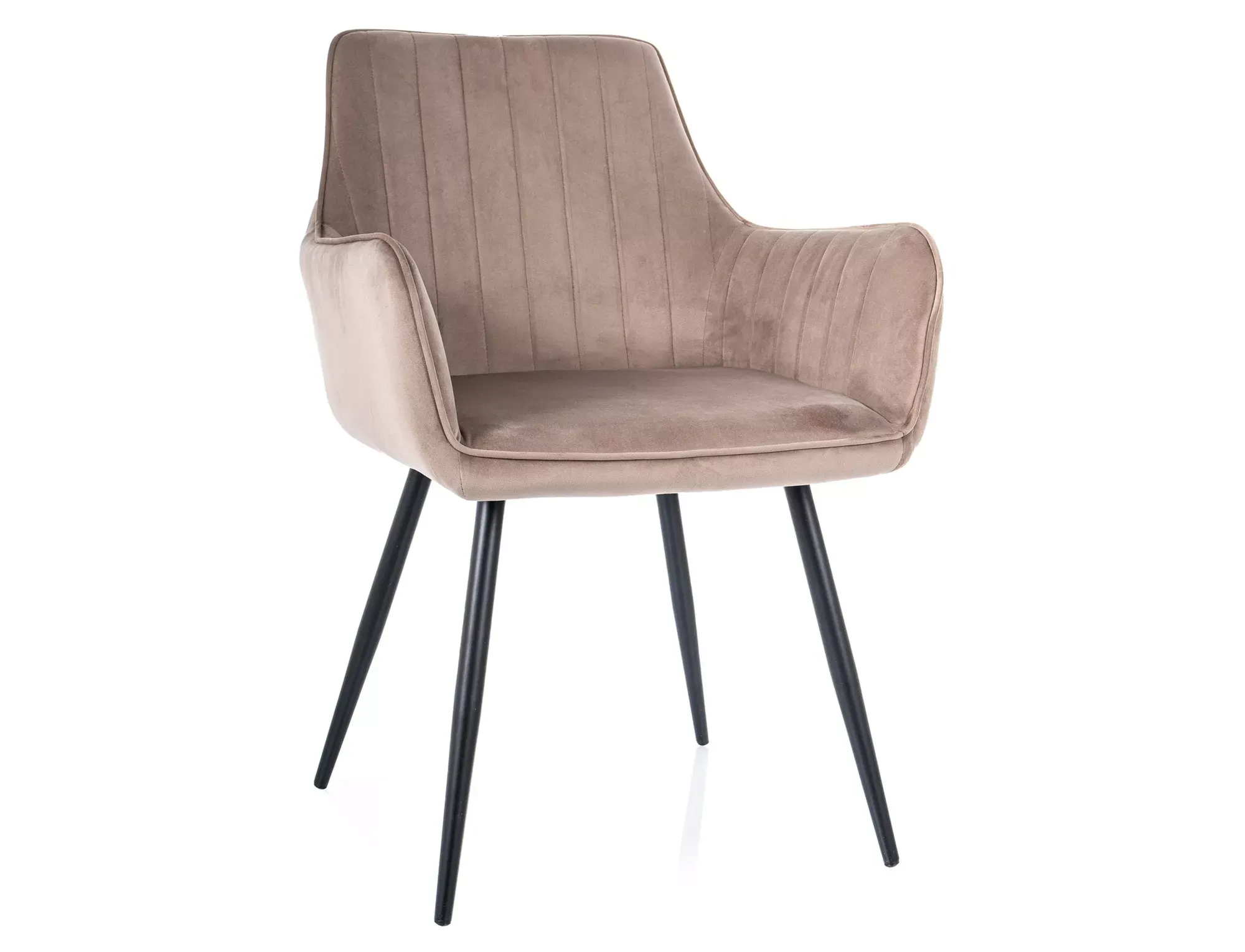 Krzesło tapicerowane APPLE VELVET Bluvel 40 ciemny beż czarny stelaż