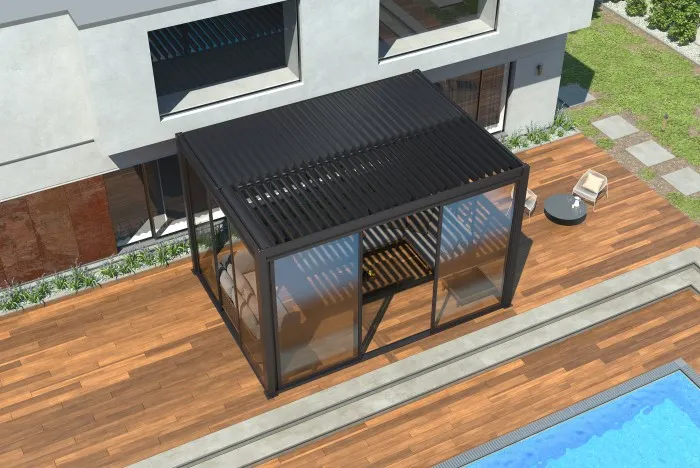 Drzwi przesuwne szklane LUXE 270x218cm do 3m antracyt - MI_5905610251550