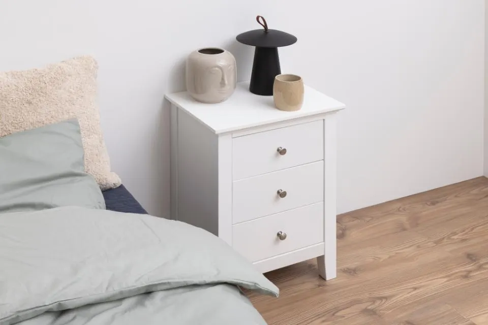 Szafka nocna z 3 szufladami NINNA 45x34x63 Biały — zdjęcie 7