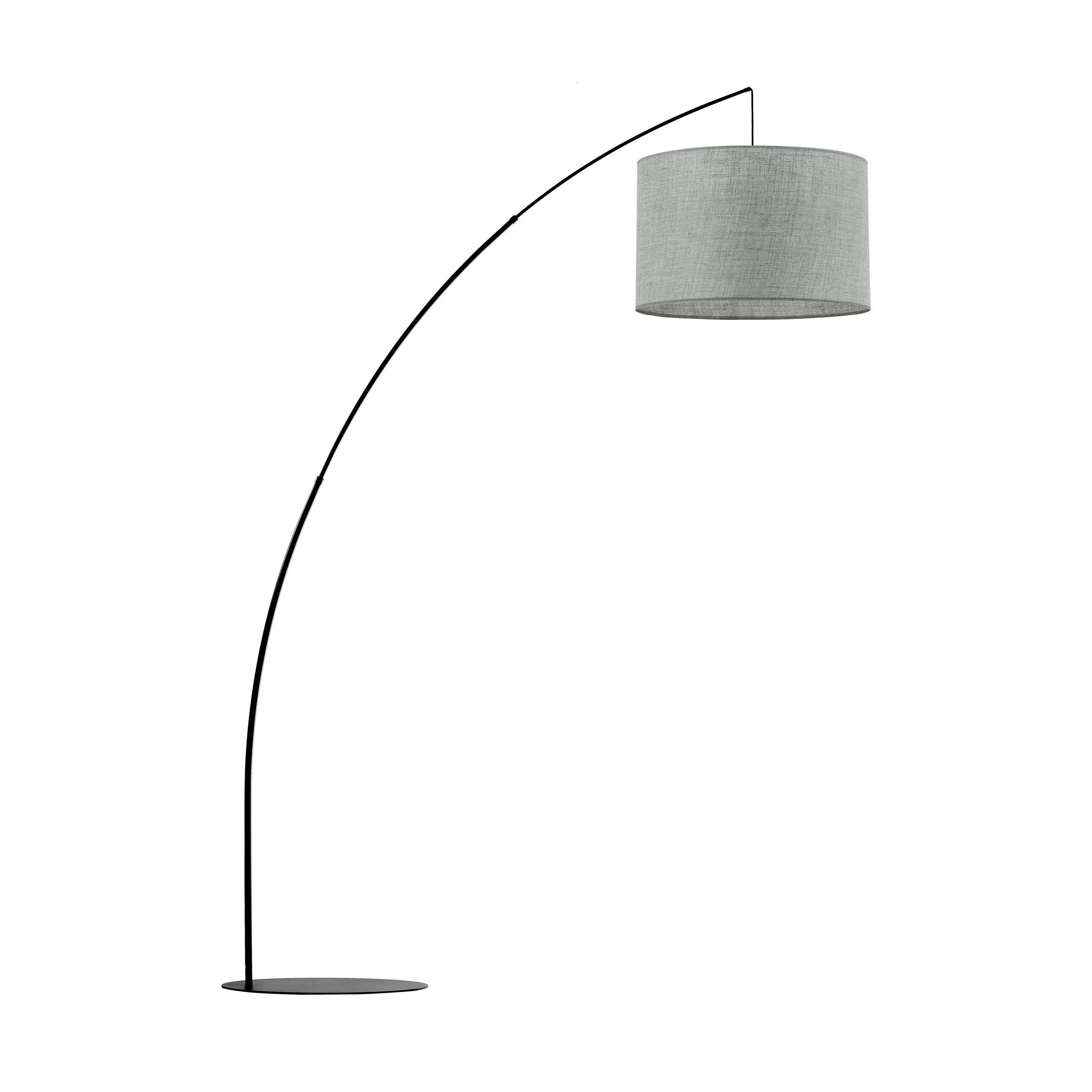 Lampa podłogowa MOBY czarna na metalowym długim ramieniu zielony okrągły klosz 245x190x60cm