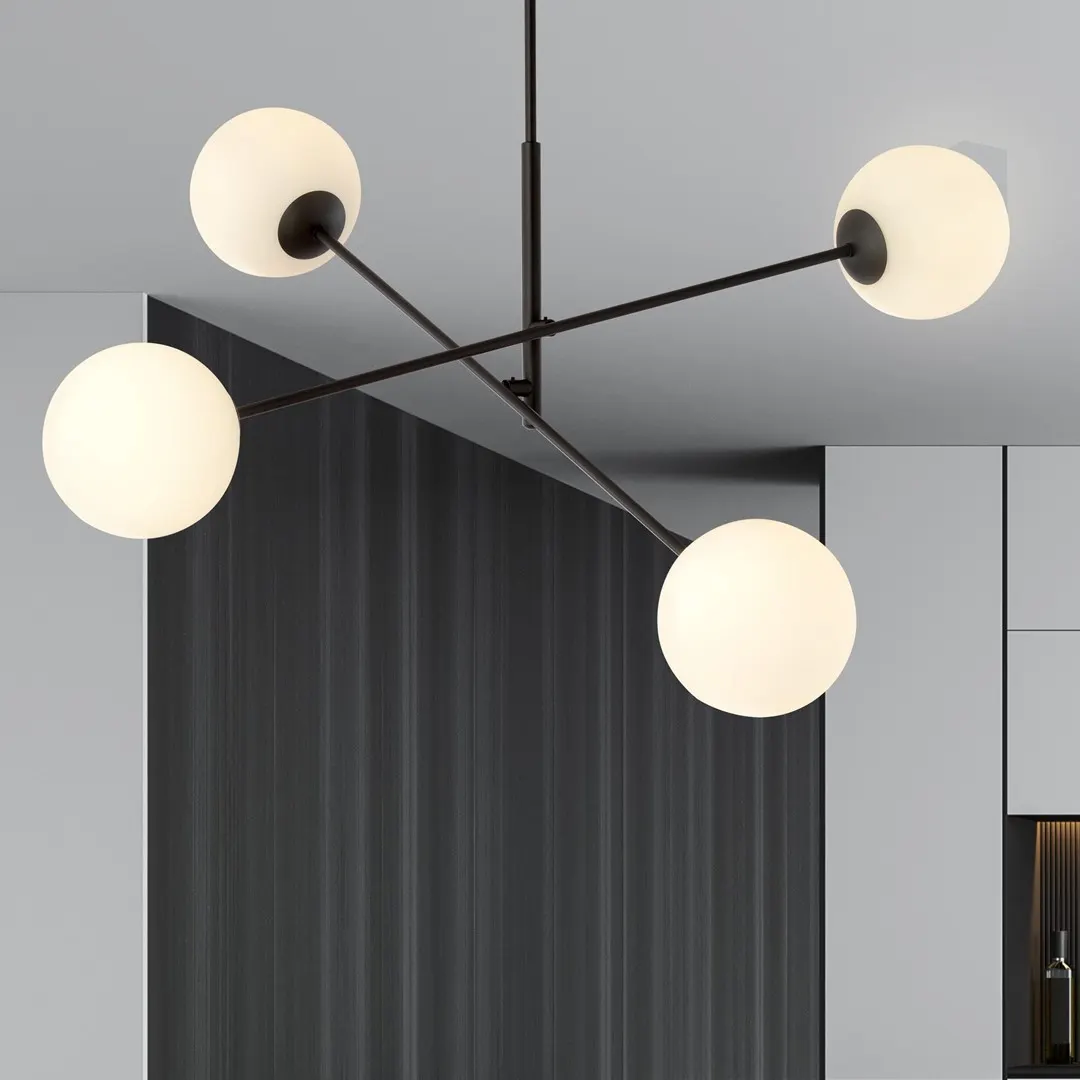 Lampa wisząca LINEAR 4 czarny biały — zdjęcie 4