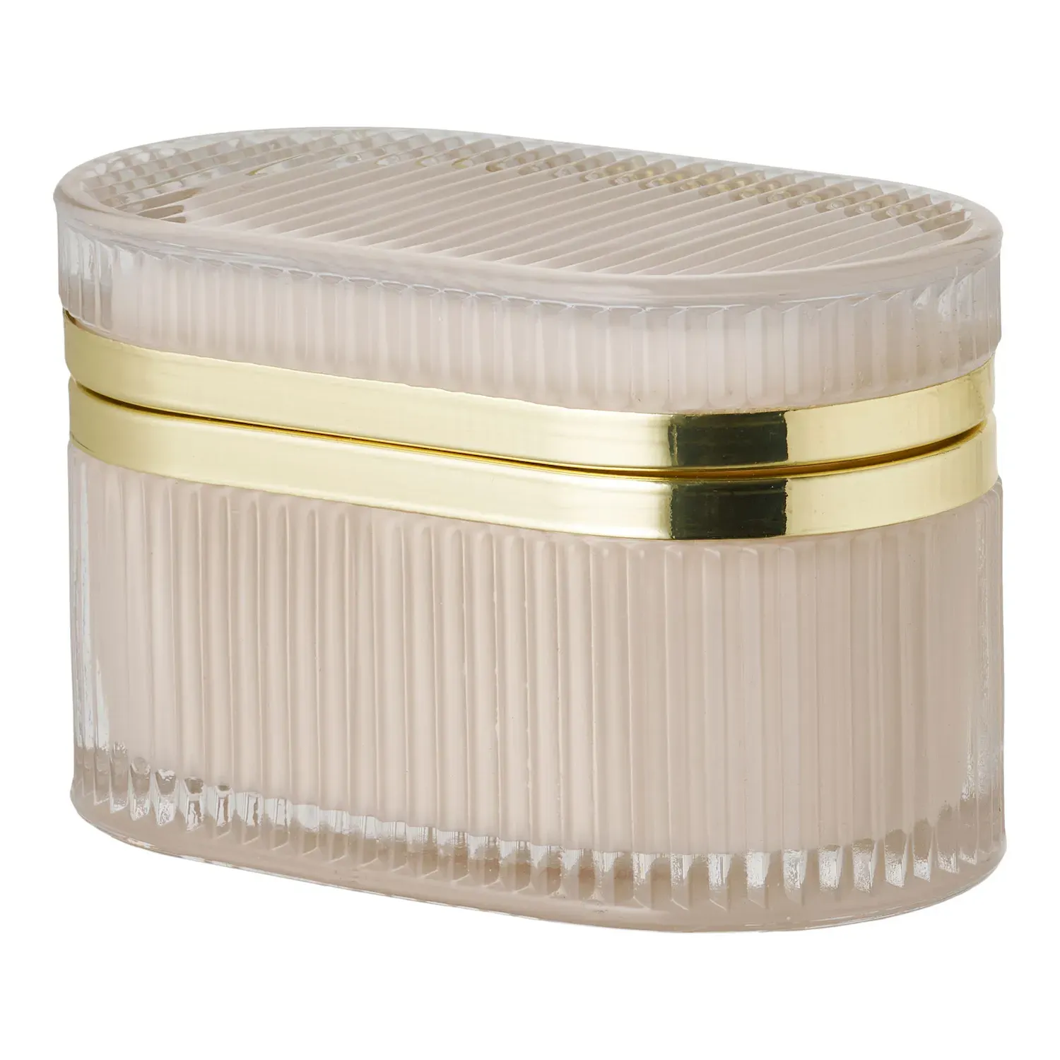 Pudełko szklane LOVE 13,5x9 cm beżowy mosiądz