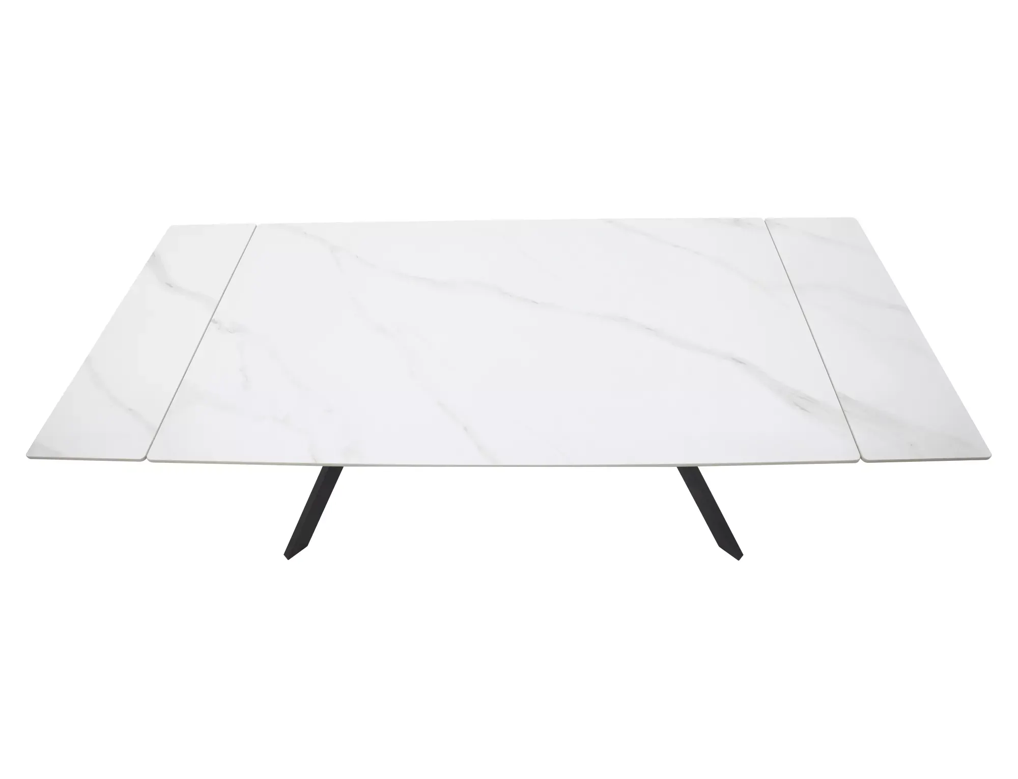 Stół rozkładany ceramiczny IMPERIA 90x160-220 biały mat stelaż czarny - IMPERIABC160