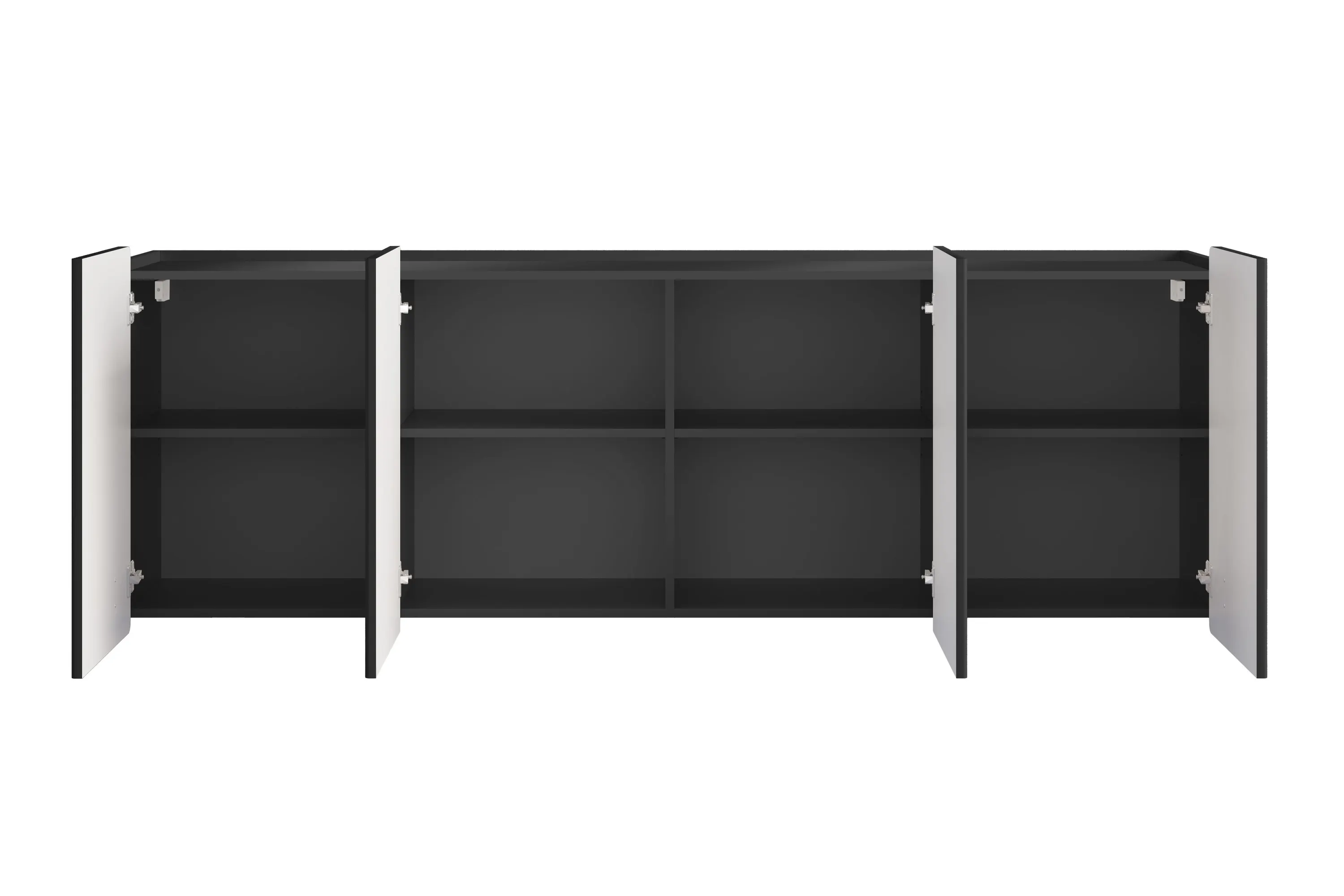 Komoda wisząca 4-drzwiowa MALMI 200cm - czarna - B_166970