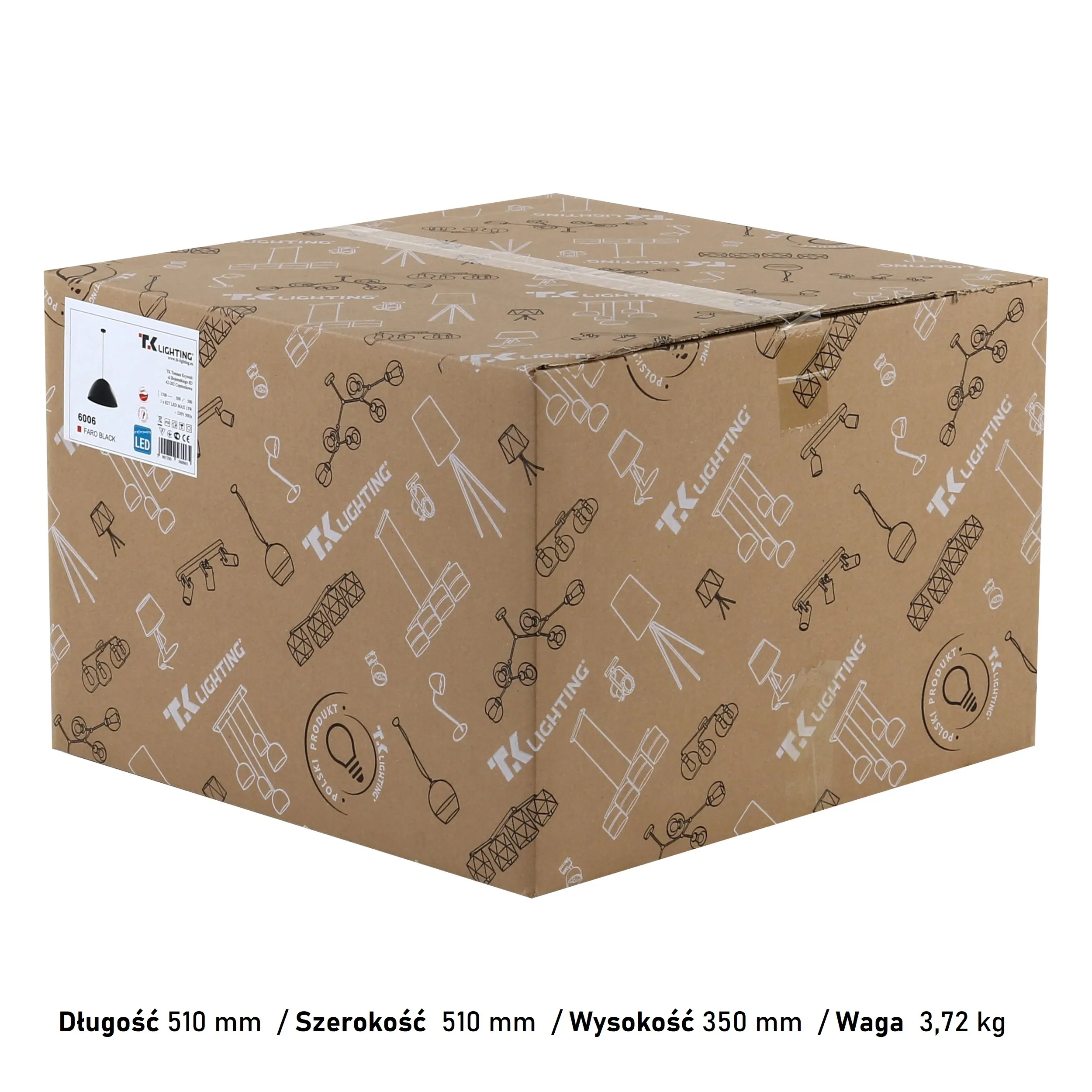 Lampa wisząca FARO czarna 175x50cm - TK_6006