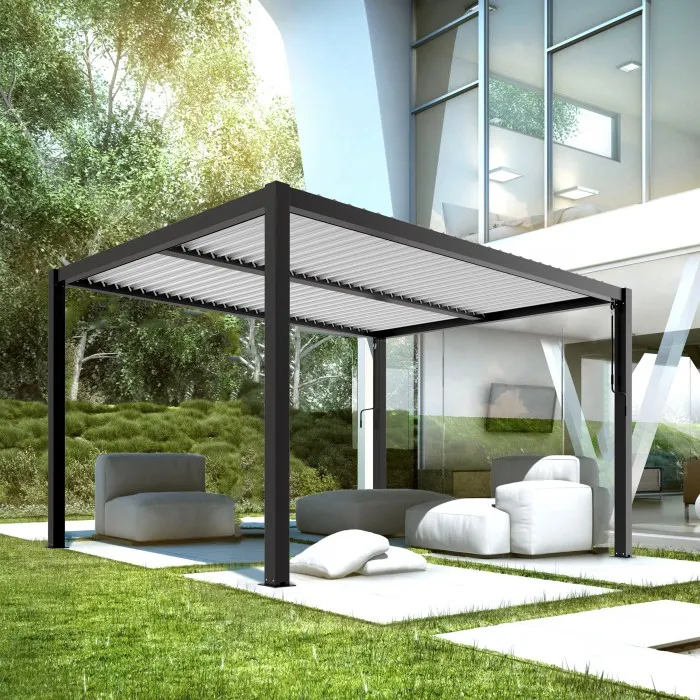 Pergola LUXE 3x4m antracyt z LED - MI_5908227364804