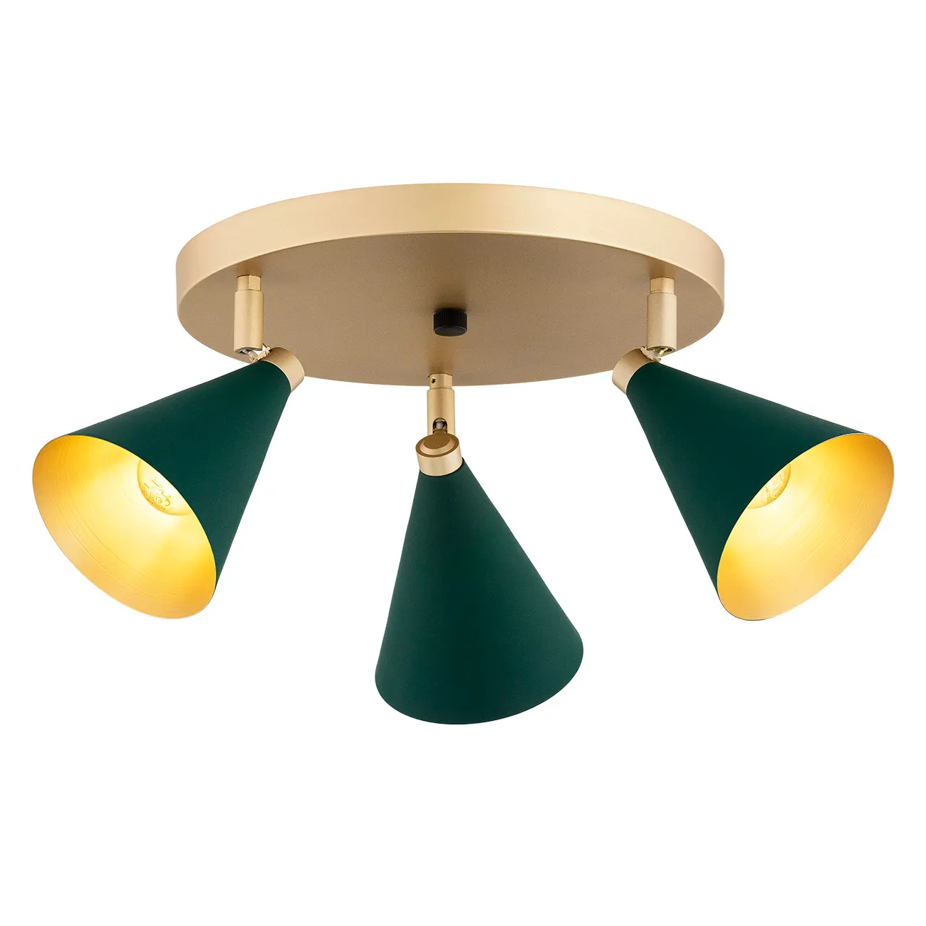 Plafon LUCINDA metalowy na okrągłej podstawie złoty zielony 50x22cm Plafon LUCINDA metalowy na okrągłej podstawie złoty zielony 50x22cm