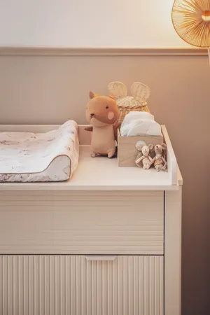 Komoda z szufladami MILOO 100x90 beżowa frezowana - PIN_045-023-945