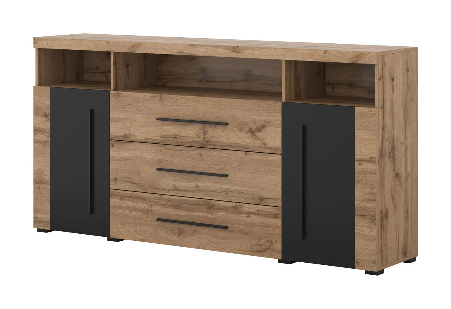 Komoda 2-drzwiowa z szufladami ROGER 2D3S (182cm) dąb wotan - 22N2ZH25