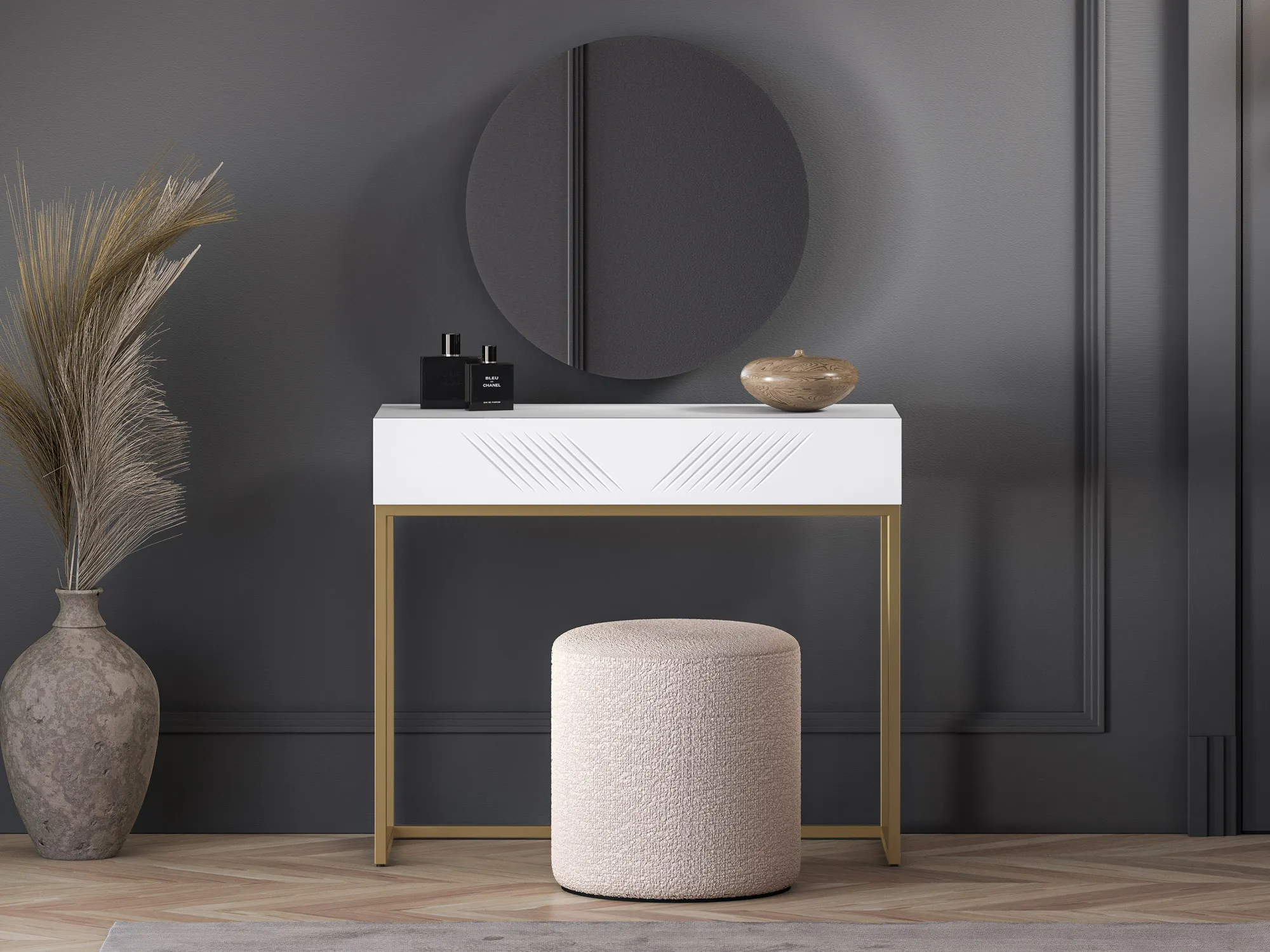 Toaletka Clearing 06 biały alpejski, podstawa-złoty - 1CLEA06-001-03