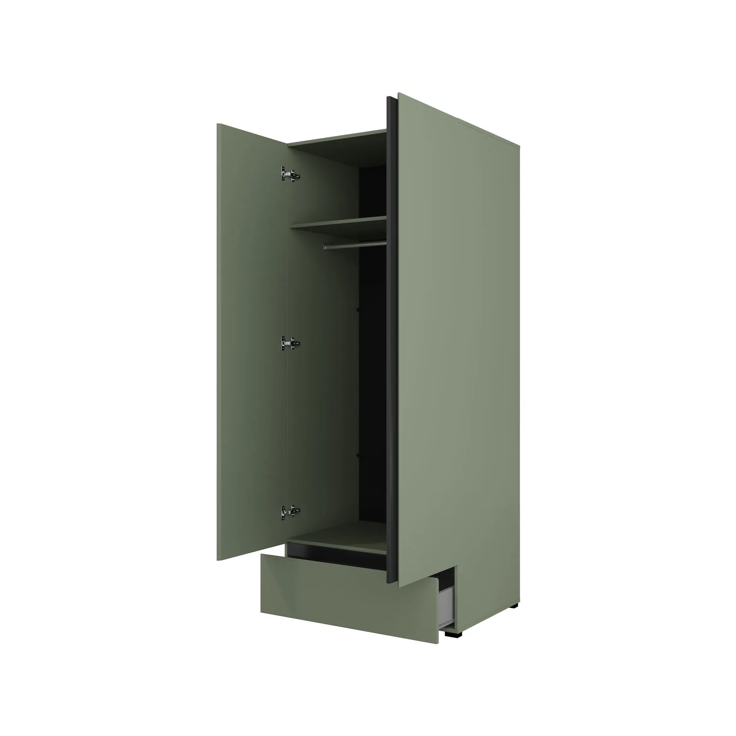 Szafa 2-drzwiowa z szufladą CROSS S 90x120 zielona - 24GWMY18