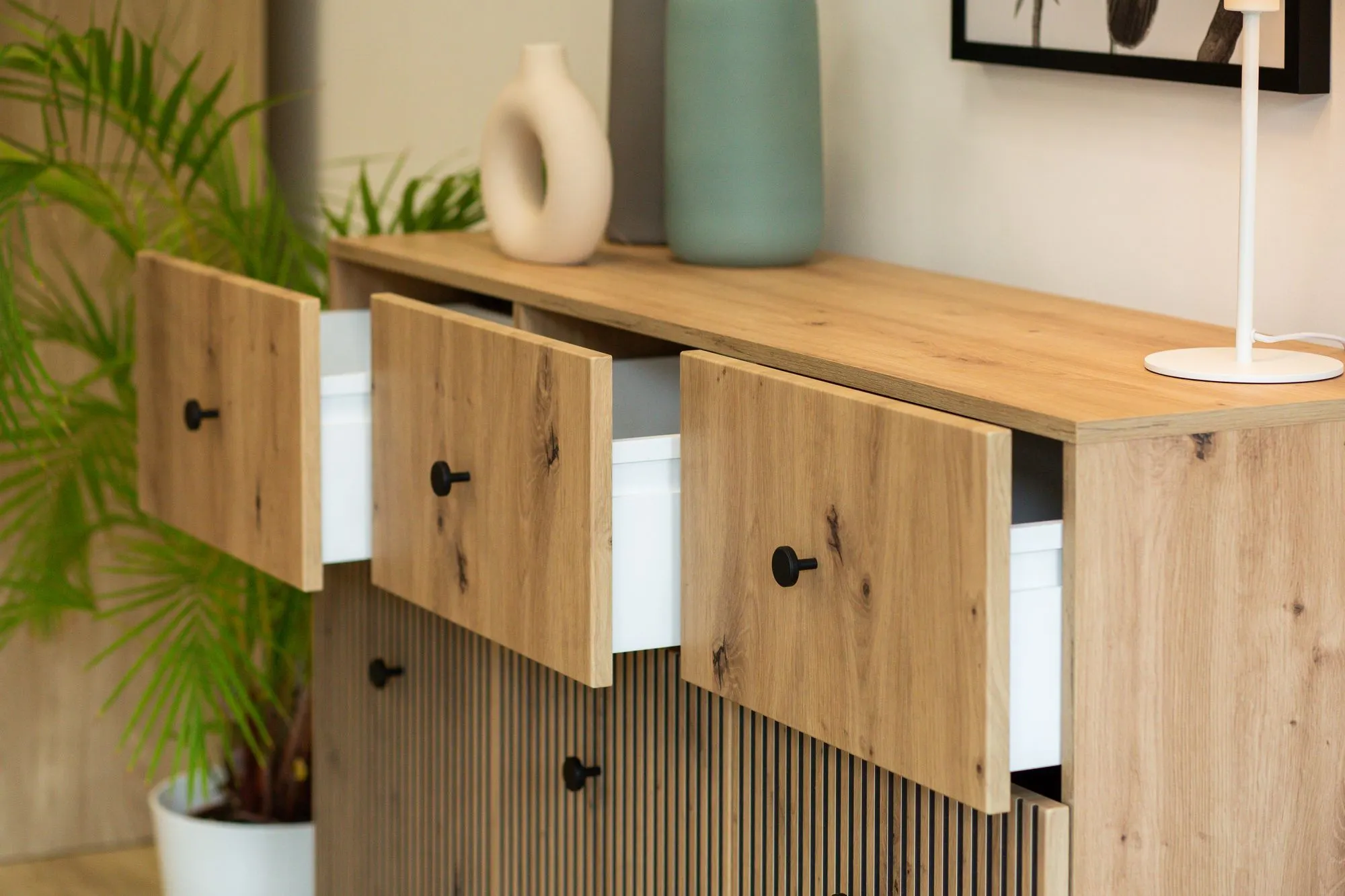 Komoda 3-drzwiowa z 3 szufladami BERLIN dąb artisan