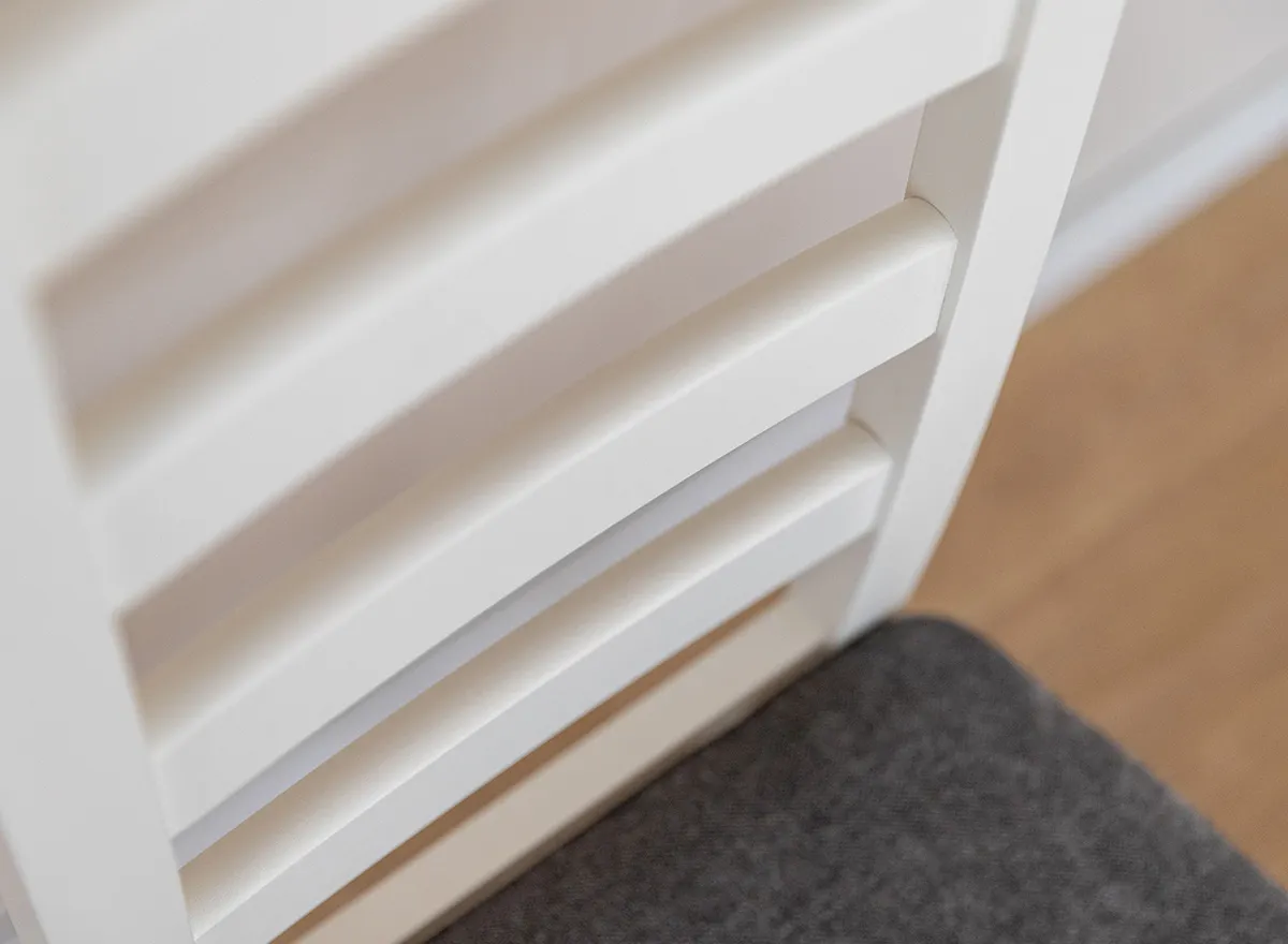 Krzesło BELLUNO ELEGANTE 01 z grafitowym siedziskiem materiałowym (STORM 97) - DRMKT01/S97