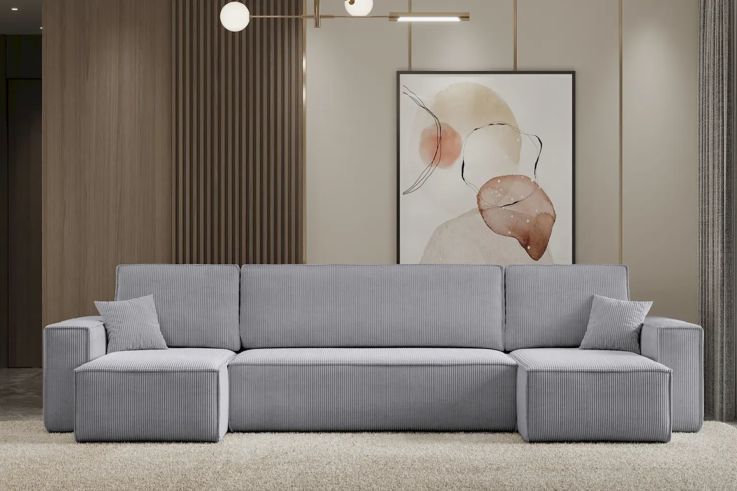 Narożnik uniwersalny KARL U rozkładany tkanina Poso 110 jasnyszary - NAROZNIK_KARL_U_POSO110